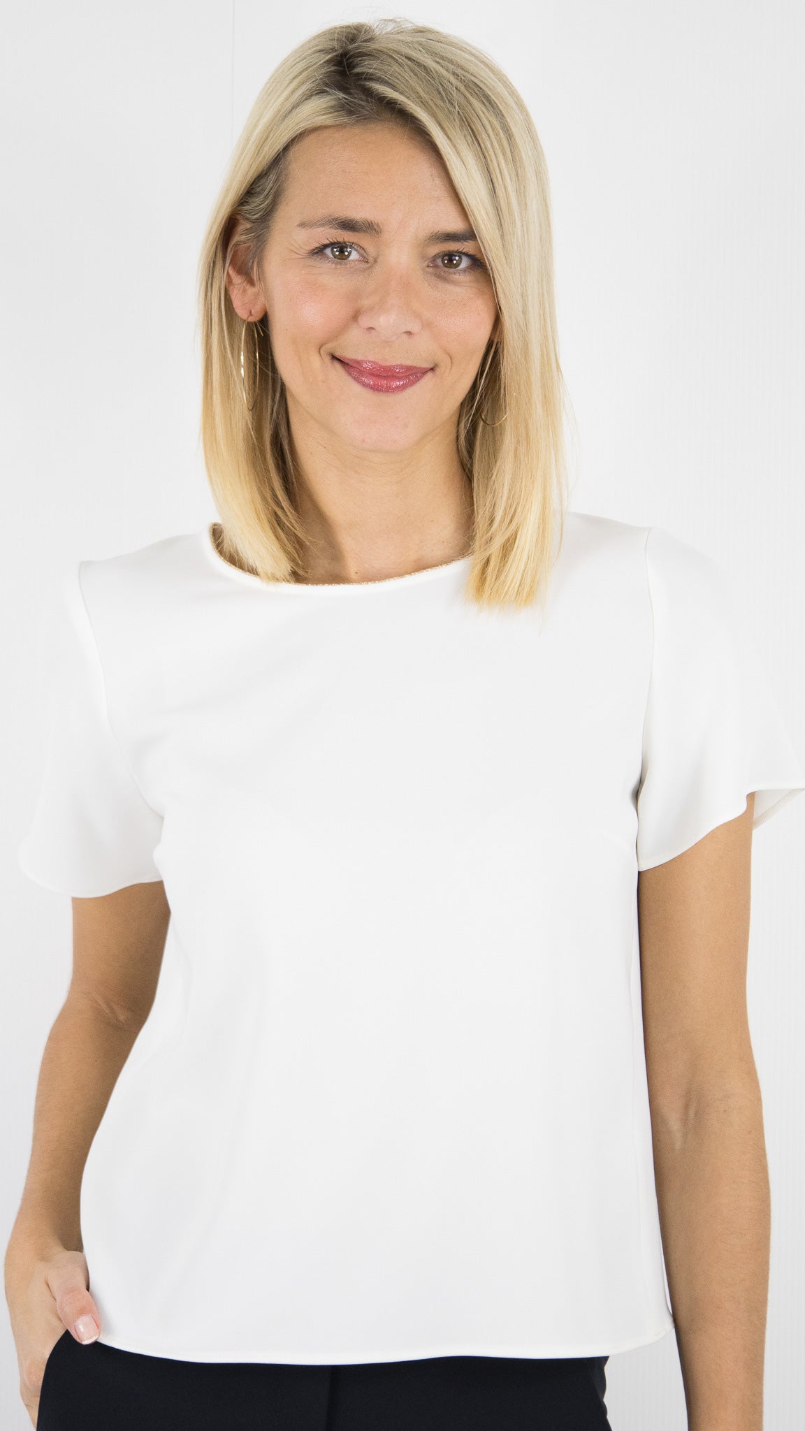 TOP BLANC COL LUREX GERARD DAREL CIARA