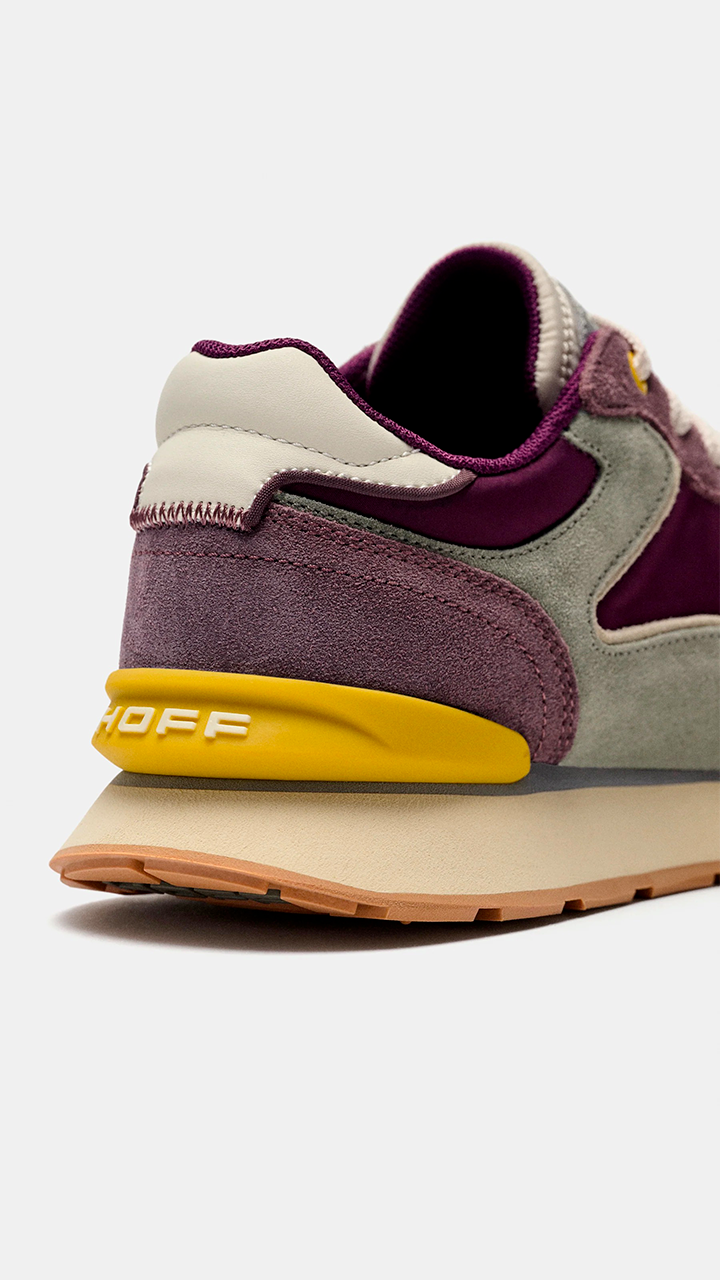 SNEAKERS TENDANCE POUR FEMME EN DAIM ET NYLON SATINE HOFF CITY CHROMA#COLOR_AUBERGINE