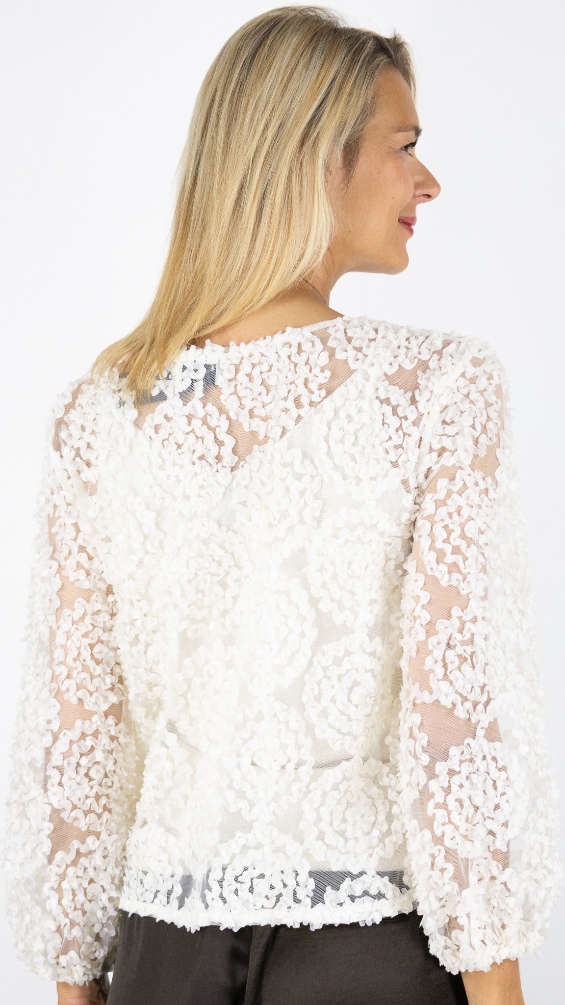 TOP EN TULLE INCRUSTE CHOKLATE CK08022#COLOR_ECRU