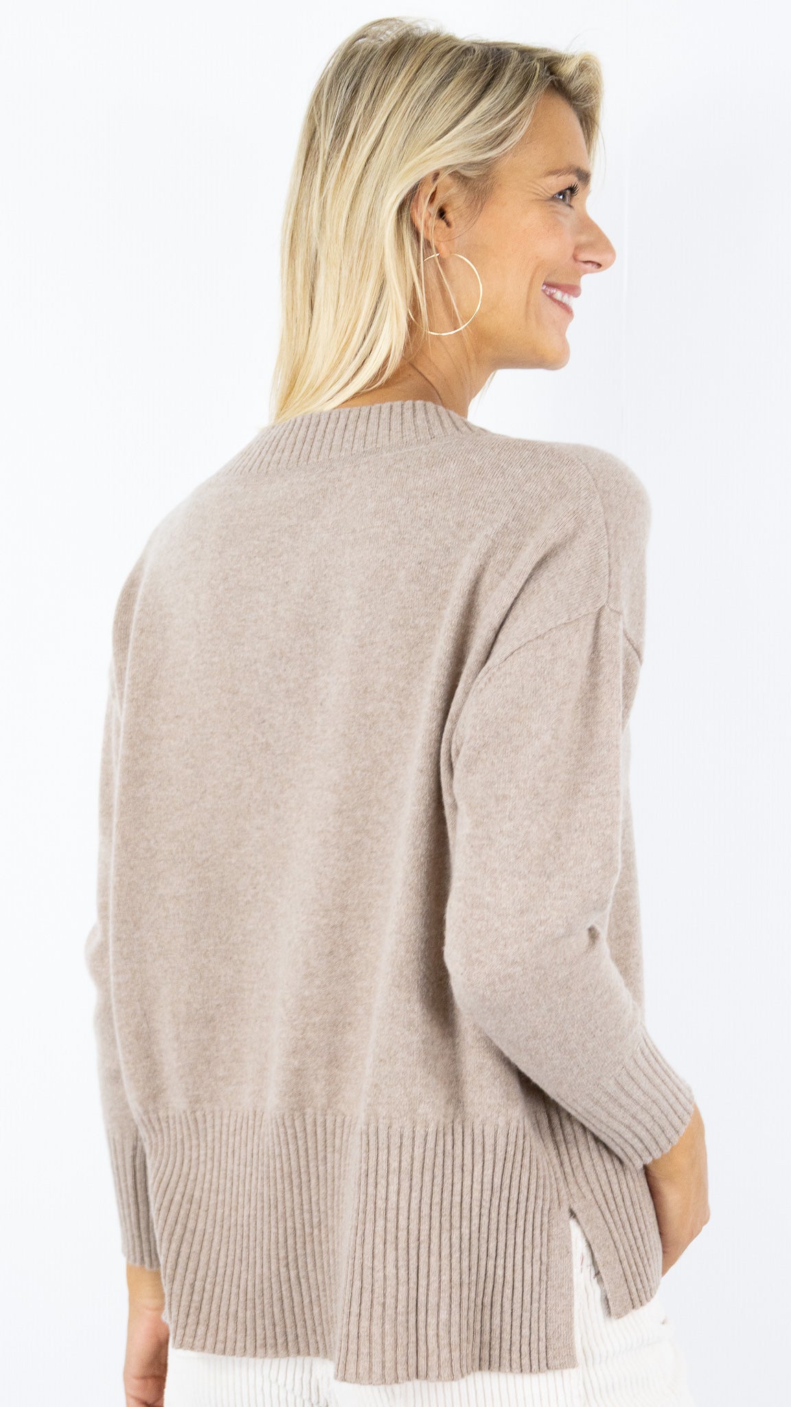 PULL COL V AMPLE EN CACHEMIRE ESTHEME CKH715C#COLOR_1240/NOISETTE