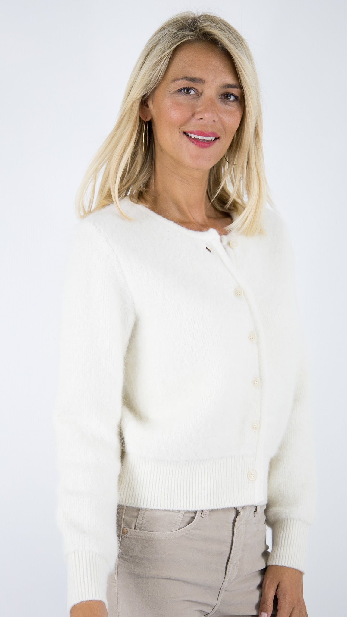 BLOUSON GILET EN ALPAGA ECRU CREME DES PETITS HAUTS CUMIN
