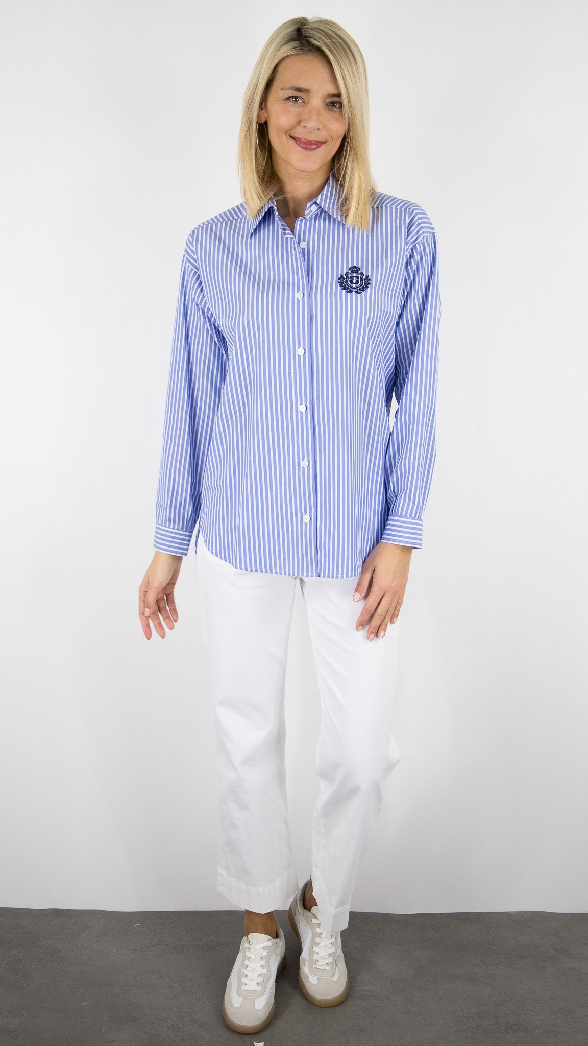 CHEMISE RAYEE BRODEE GERARD DAREL CYNDRA MARINE