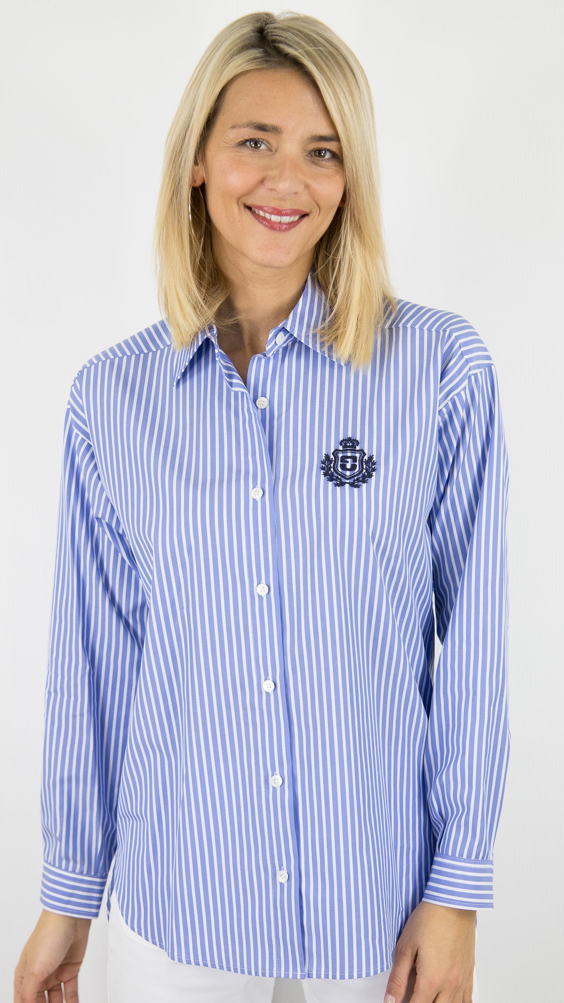 CHEMISE RAYEE BRODEE GERARD DAREL CYNDRA MARINE