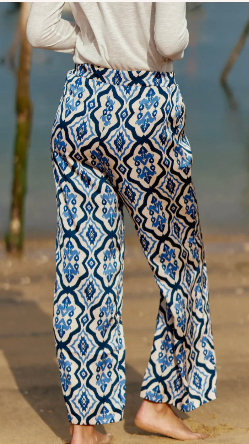 PANTALON FLUIDE IMPRIME LATEA LA PETITE ETOILE BLEU