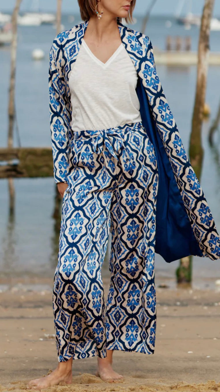 PANTALON FLUIDE IMPRIME LATEA LA PETITE ETOILE BLEU