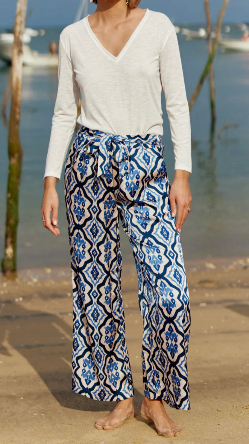 PANTALON FLUIDE IMPRIME LATEA LA PETITE ETOILE BLEU