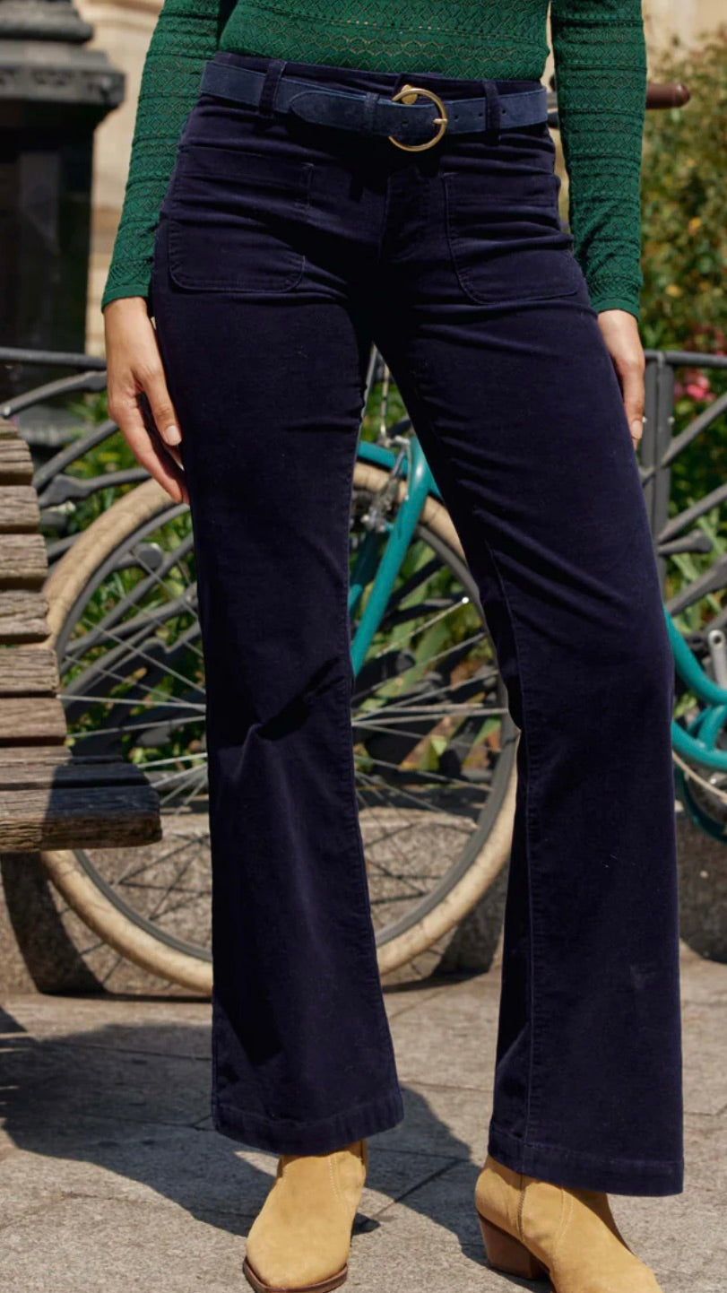 PANTALON FLARE EN VELOURS LA PETITE ETOILE SONNY MARINE
