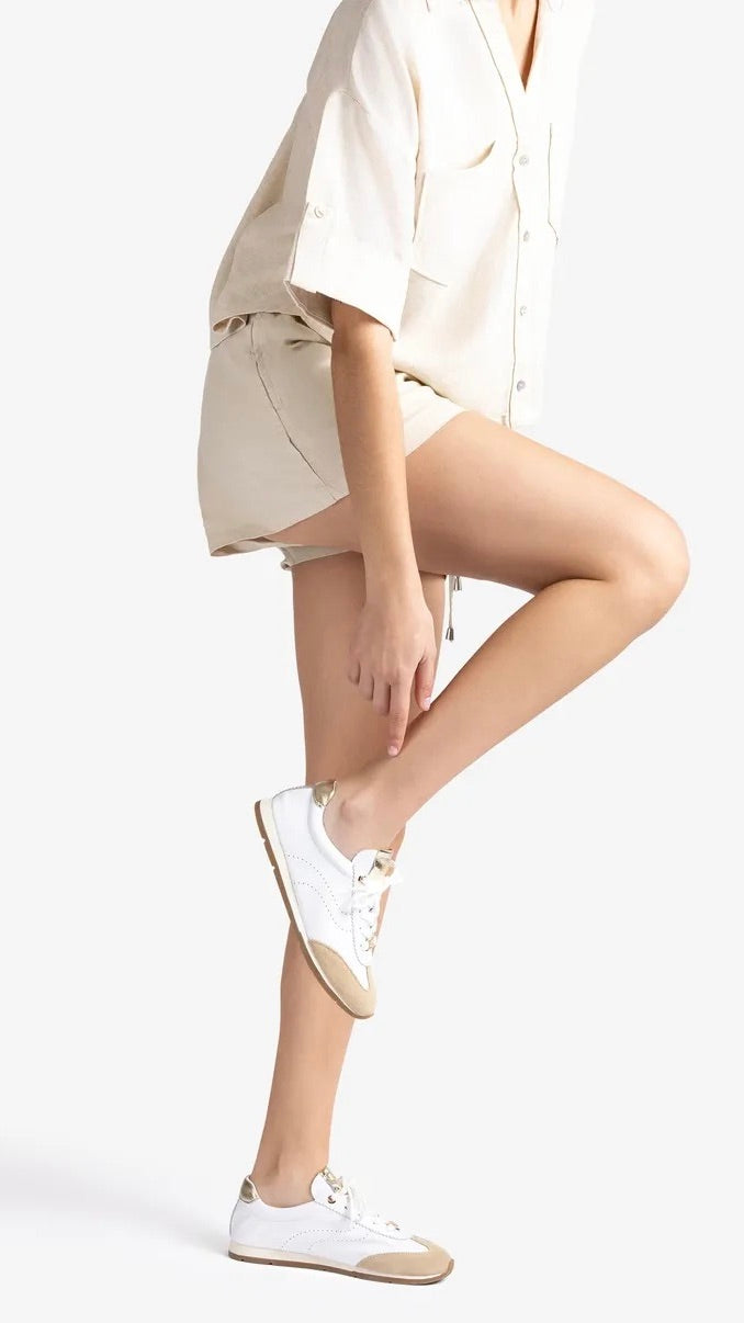 BASKETS BASSES EN DAIM ECRU WHITE UNISA DARA 26 BS GR