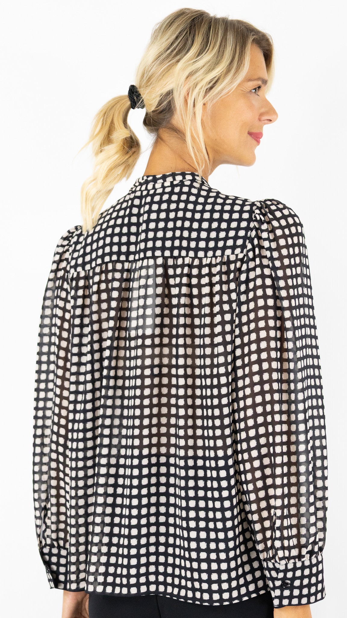 BLOUSE FLUIDE A POIS NOIR ET ECRU GERARD DAREL DCC25 C191