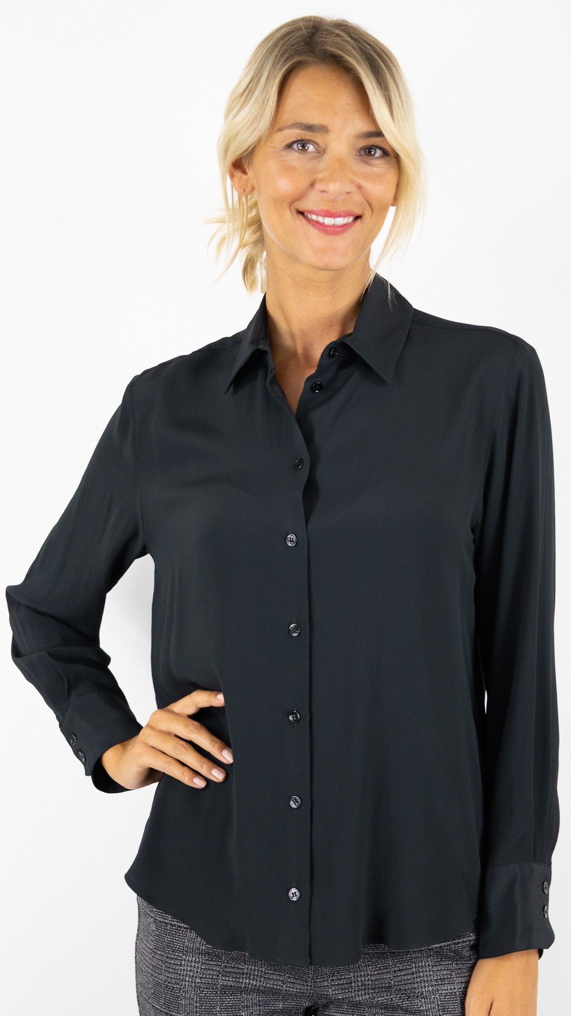 CHEMISE SATINEE FLUIDE GERARD DAREL AGATHE#COLOR_91/NOIR