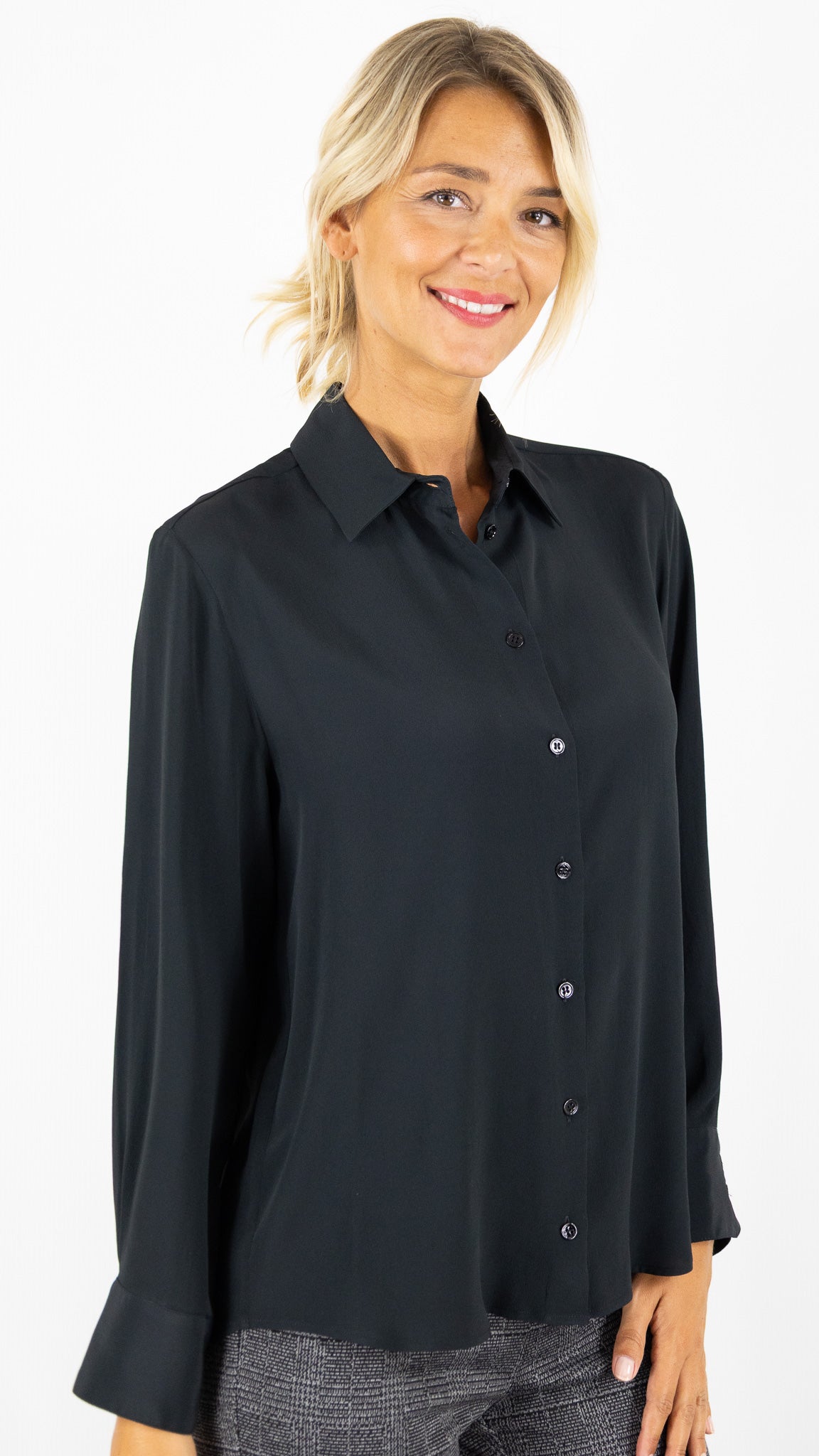 CHEMISE SATINEE FLUIDE GERARD DAREL AGATHE#COLOR_91/NOIR