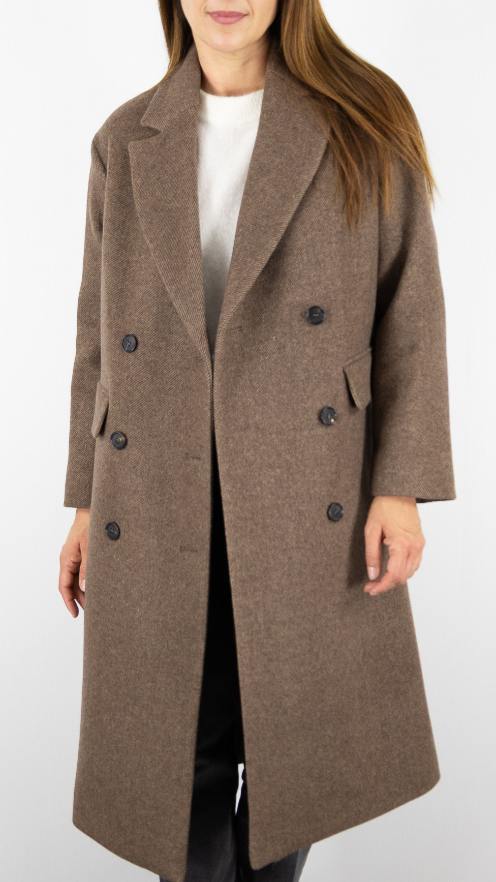 MANTEAU LONG EN LAINE FEMME MADY DCM26 C044 TAUPE GERARD DAREL