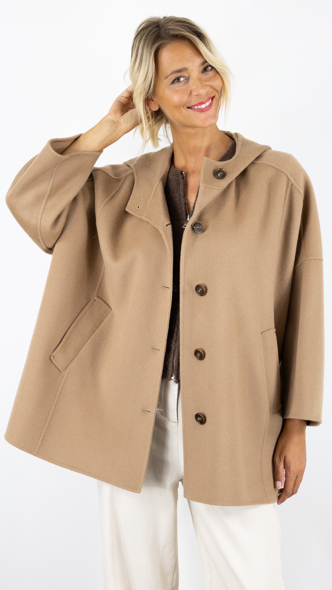 VESTE PONCHO EN LAINE CAMEL GERARD DAREL DCM33 C028