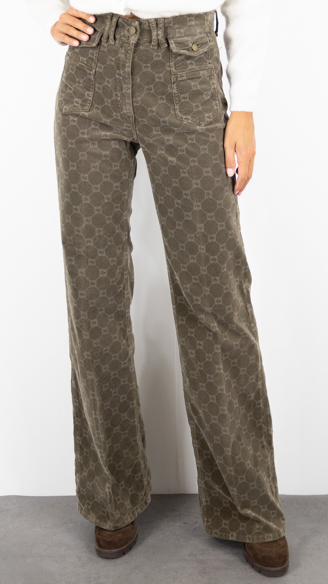 JEANS IMPRIME EN VELOURS KAKI TAUPE FEMME GERARD DAREL DCP01 C330#COLOR_64/TAUPE