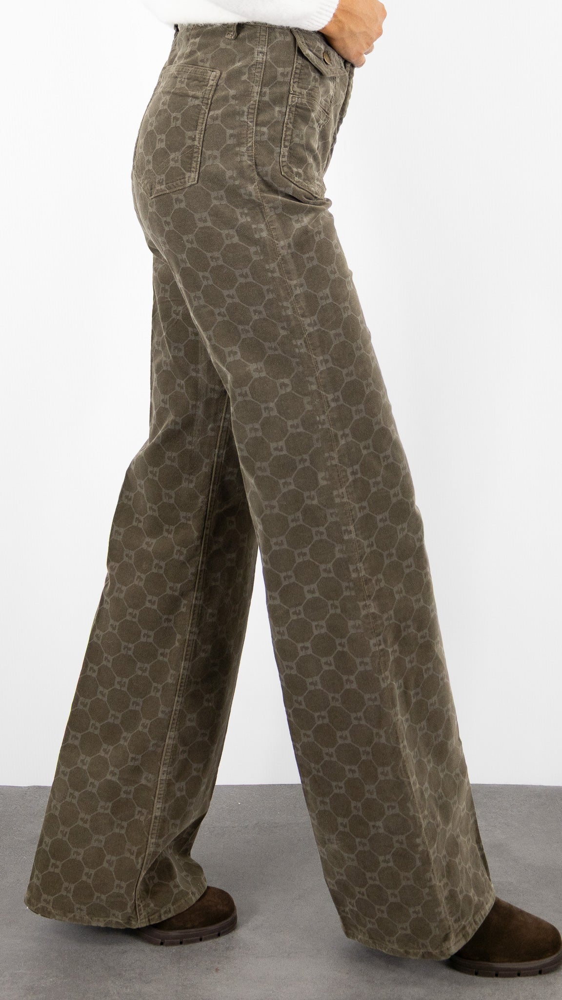 JEANS IMPRIME EN VELOURS KAKI TAUPE FEMME GERARD DAREL DCP01 C330#COLOR_64/TAUPE