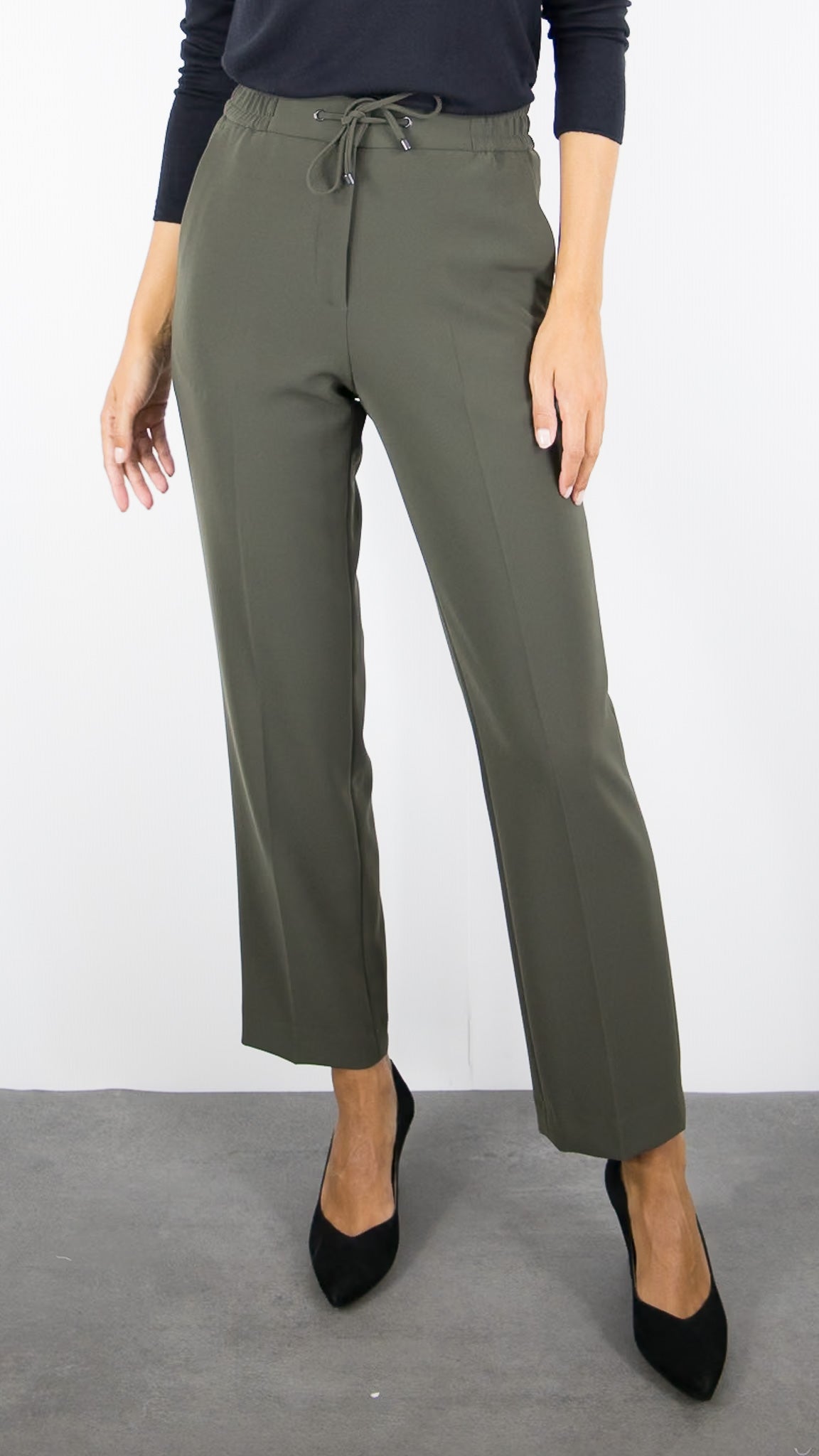 PANTALON DE VILLE DROIT TAILLE ELASTIQUE GERARD DAREL DCP16 C079#COLOR_50/KAKI