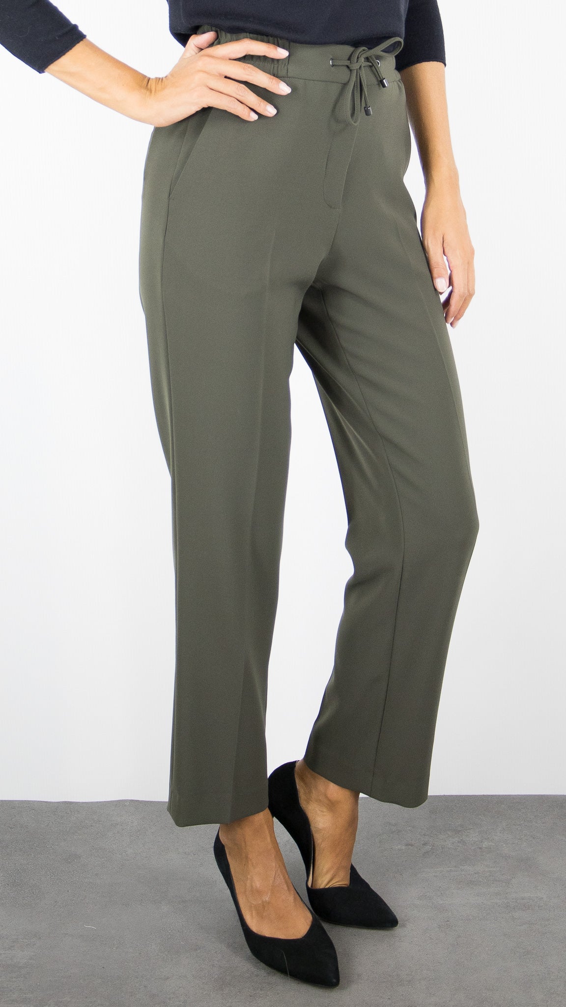 PANTALON DE VILLE DROIT TAILLE ELASTIQUE GERARD DAREL DCP16 C079#COLOR_50/KAKI