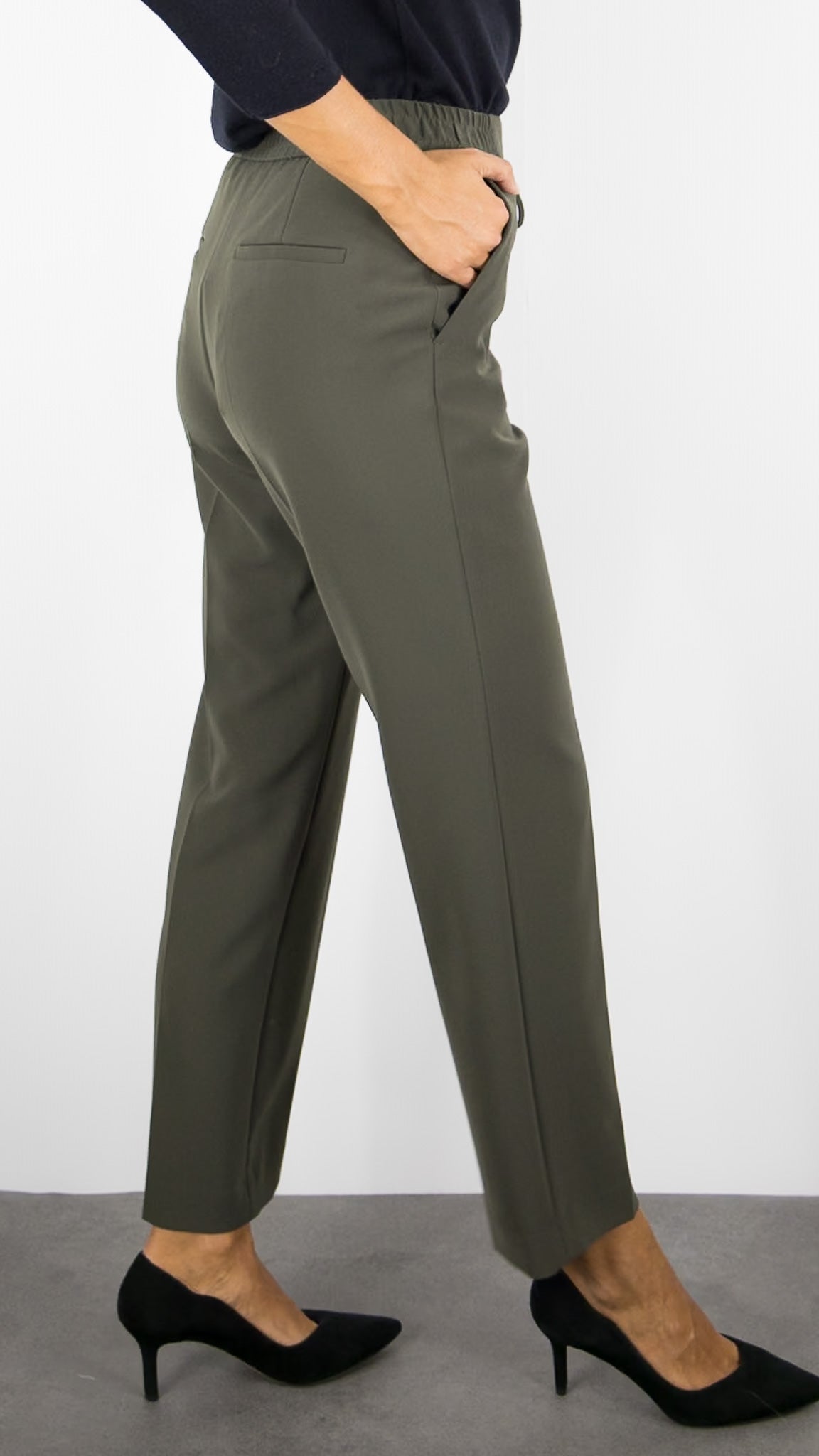 PANTALON DE VILLE DROIT TAILLE ELASTIQUE GERARD DAREL DCP16 C079#COLOR_50/KAKI