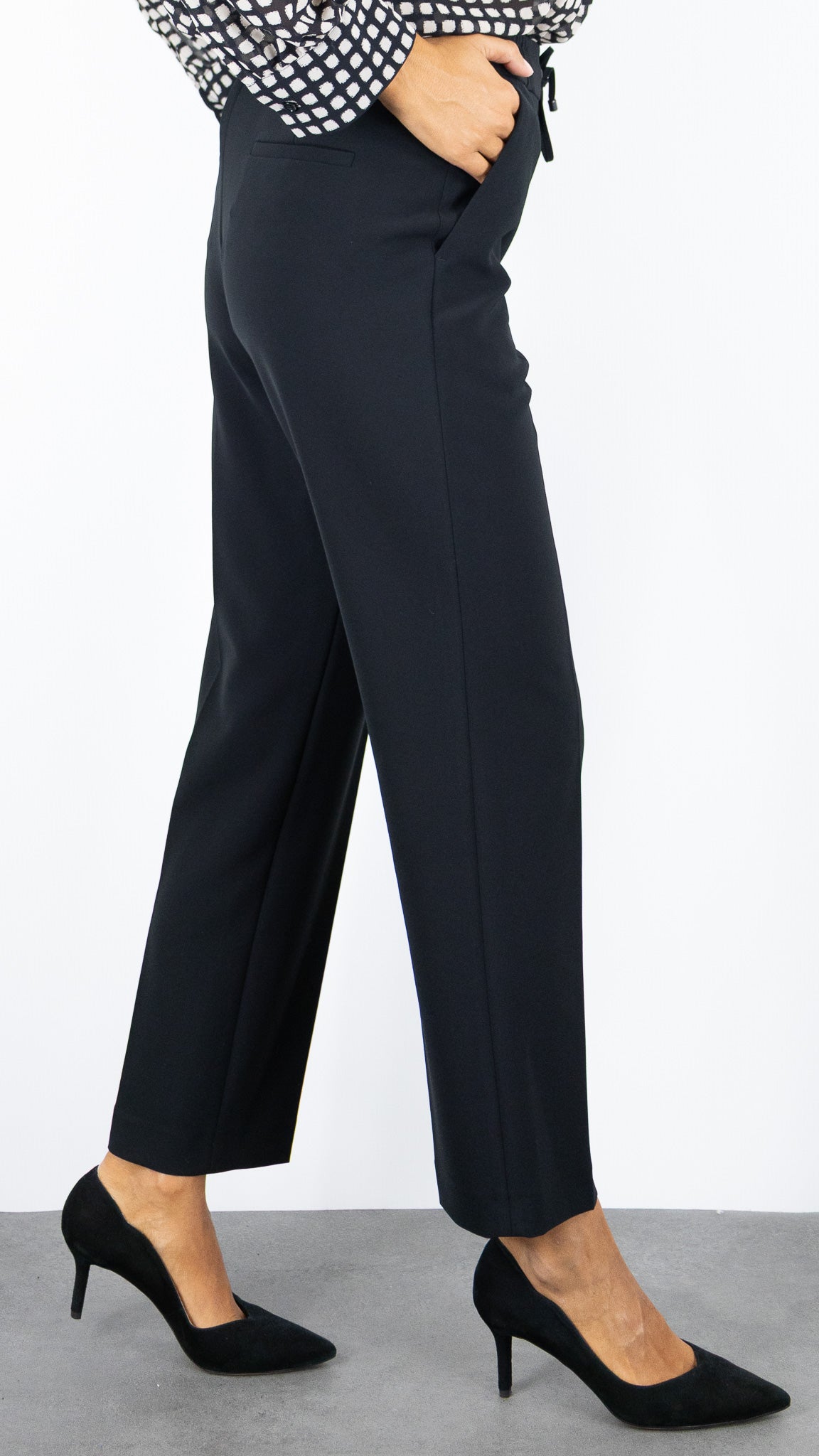 PANTALON DE VILLE DROIT TAILLE ELASTIQUE GERARD DAREL DCP16 C079#COLOR_91/NOIR