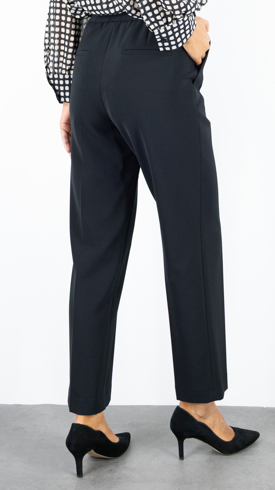 PANTALON DE VILLE DROIT TAILLE ELASTIQUE GERARD DAREL DCP16 C079#COLOR_91/NOIR