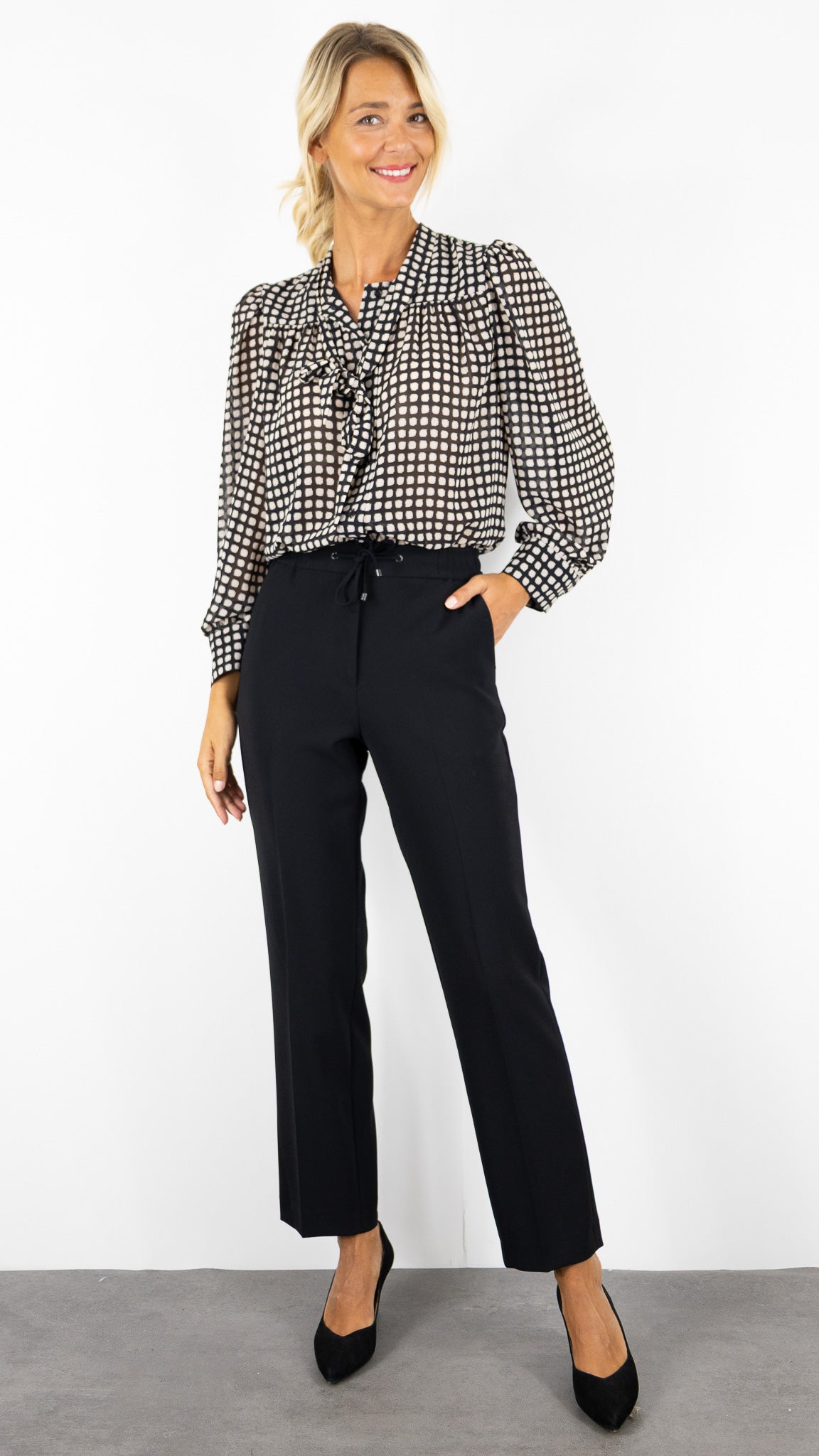 PANTALON DE VILLE DROIT TAILLE ELASTIQUE GERARD DAREL DCP16 C079#COLOR_91/NOIR