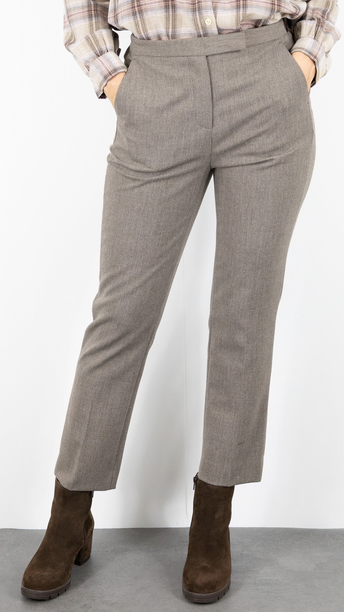 PANTALON AJUSTE TAILLE ELASTIQUE TAUPE GERARD DAREL CELIA#COLOR_18/TAUPE