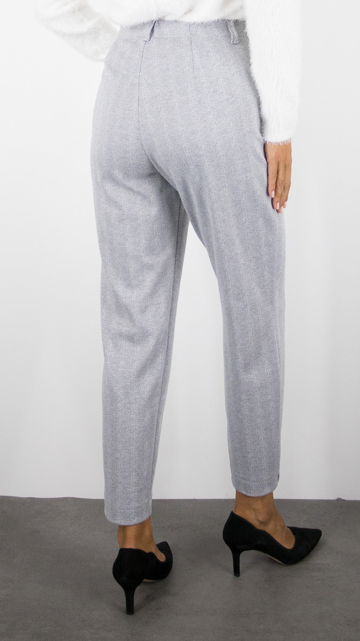PANTALON A CHEVRONS GRIS CLAIR POUR FEMME PANTALON DE VILLE BIANCA DENVER 60023