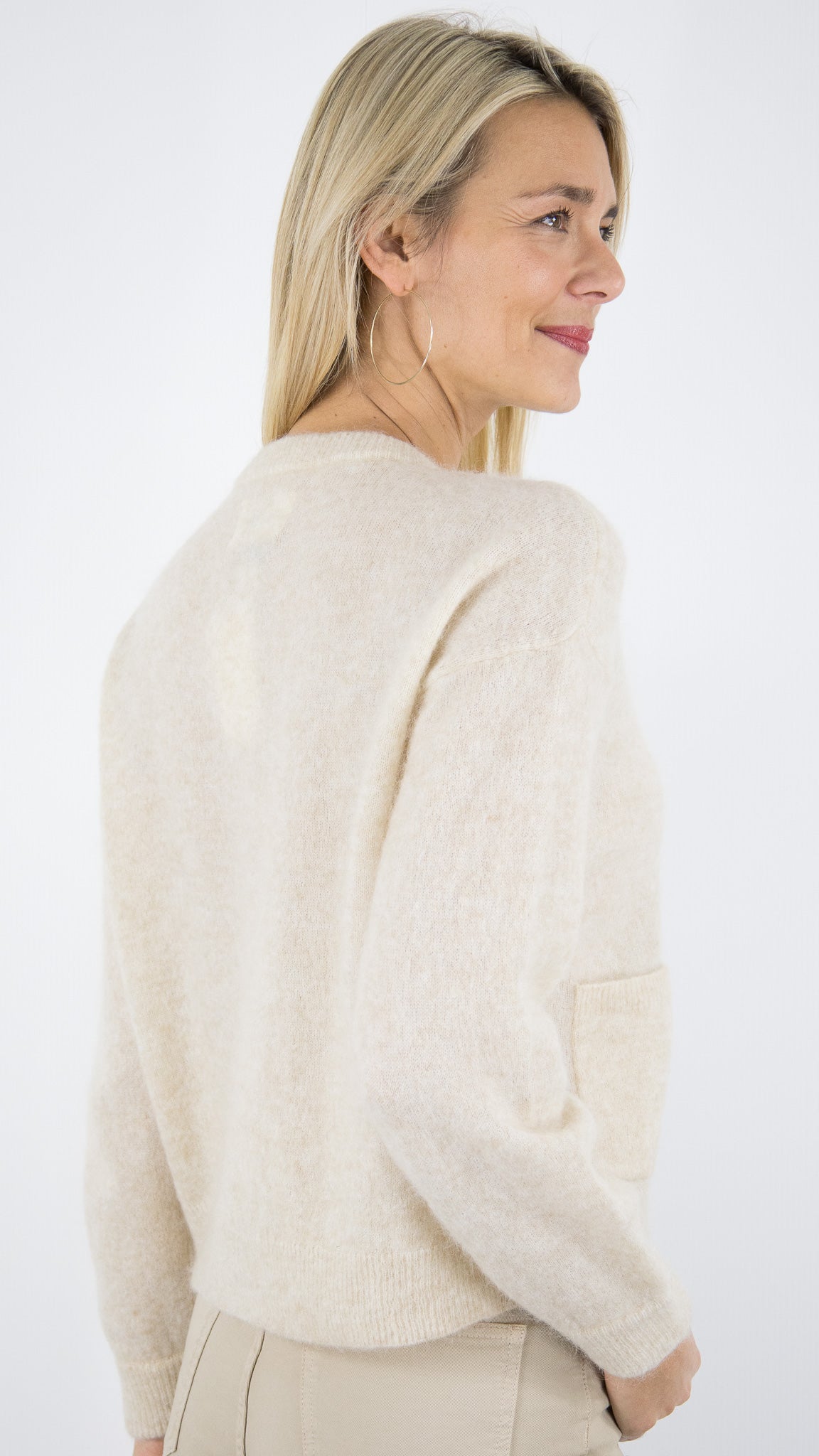 CARDIGAN EN MOHAIR POUR FEMME DES PETITS HAUTS DOBILOU#COLOR_BEIGE