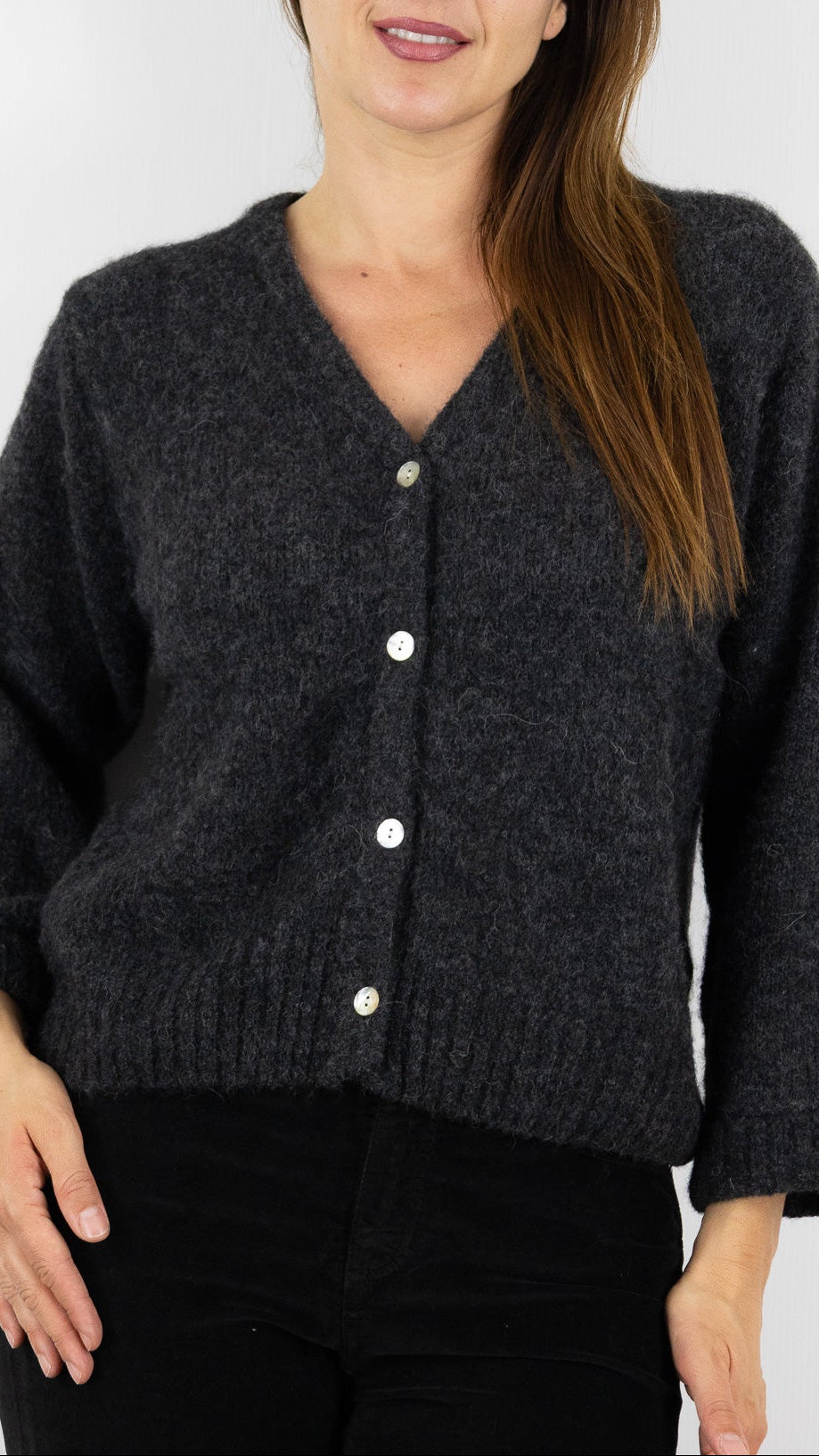 GILET EN ALPAGA GRIS ANTHRACITE AMERICAN VINTAGE EAST19G