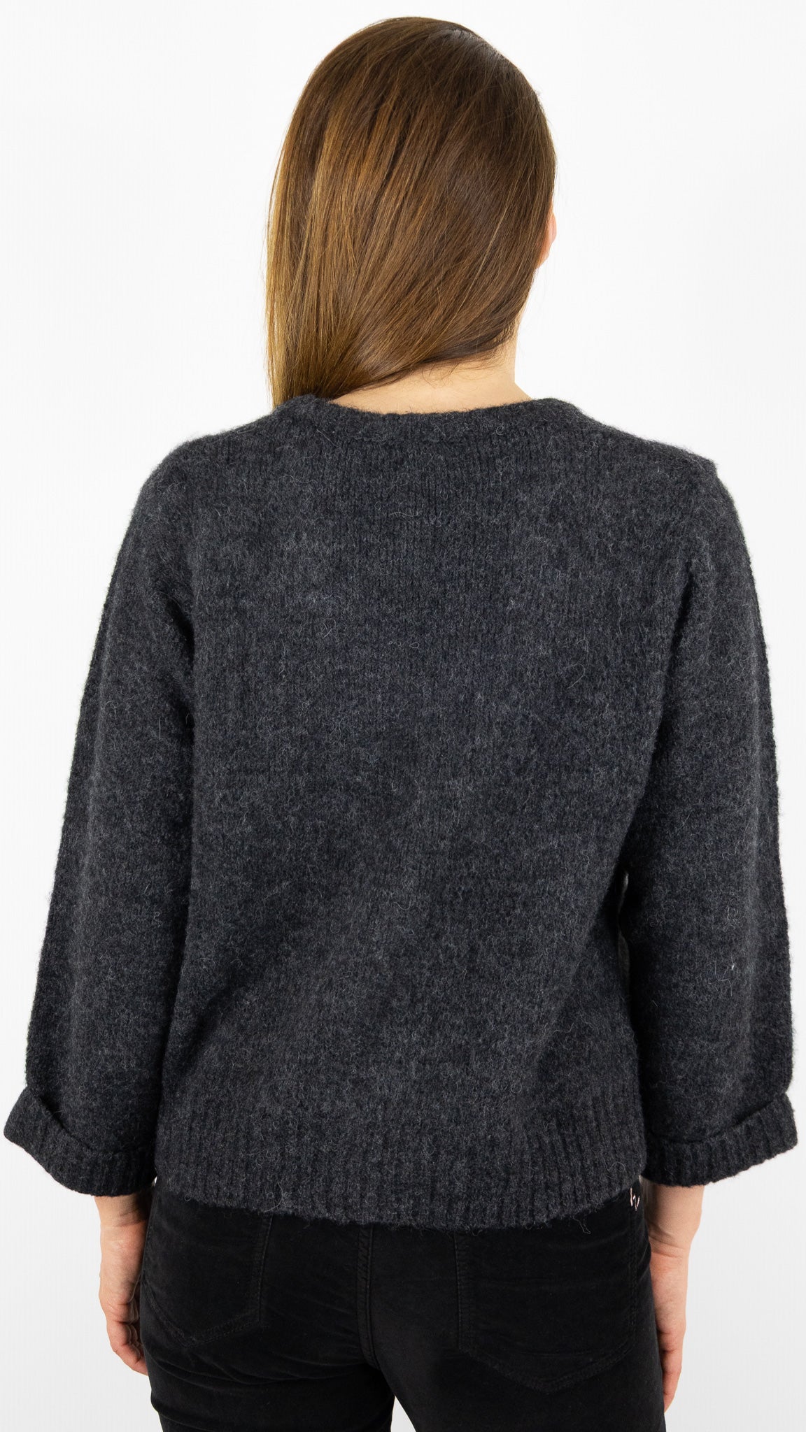 GILET EN ALPAGA GRIS ANTHRACITE AMERICAN VINTAGE EAST19G