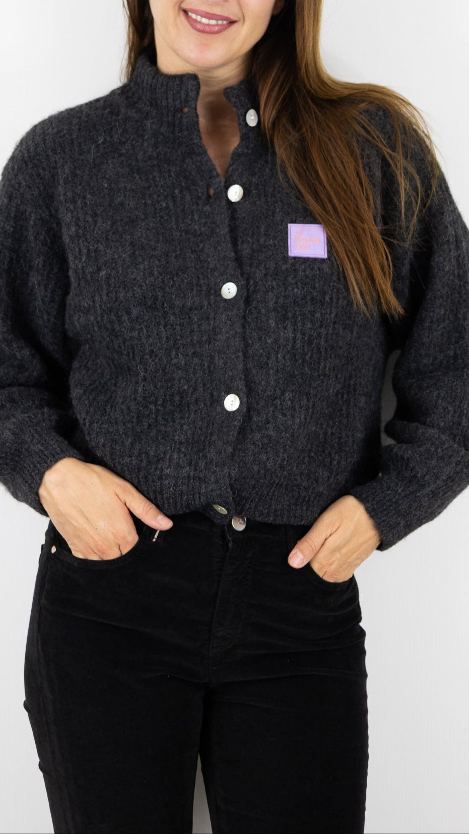 GILET COL MONTANT ANTRACITE AMERICAN VINTAGE EAST