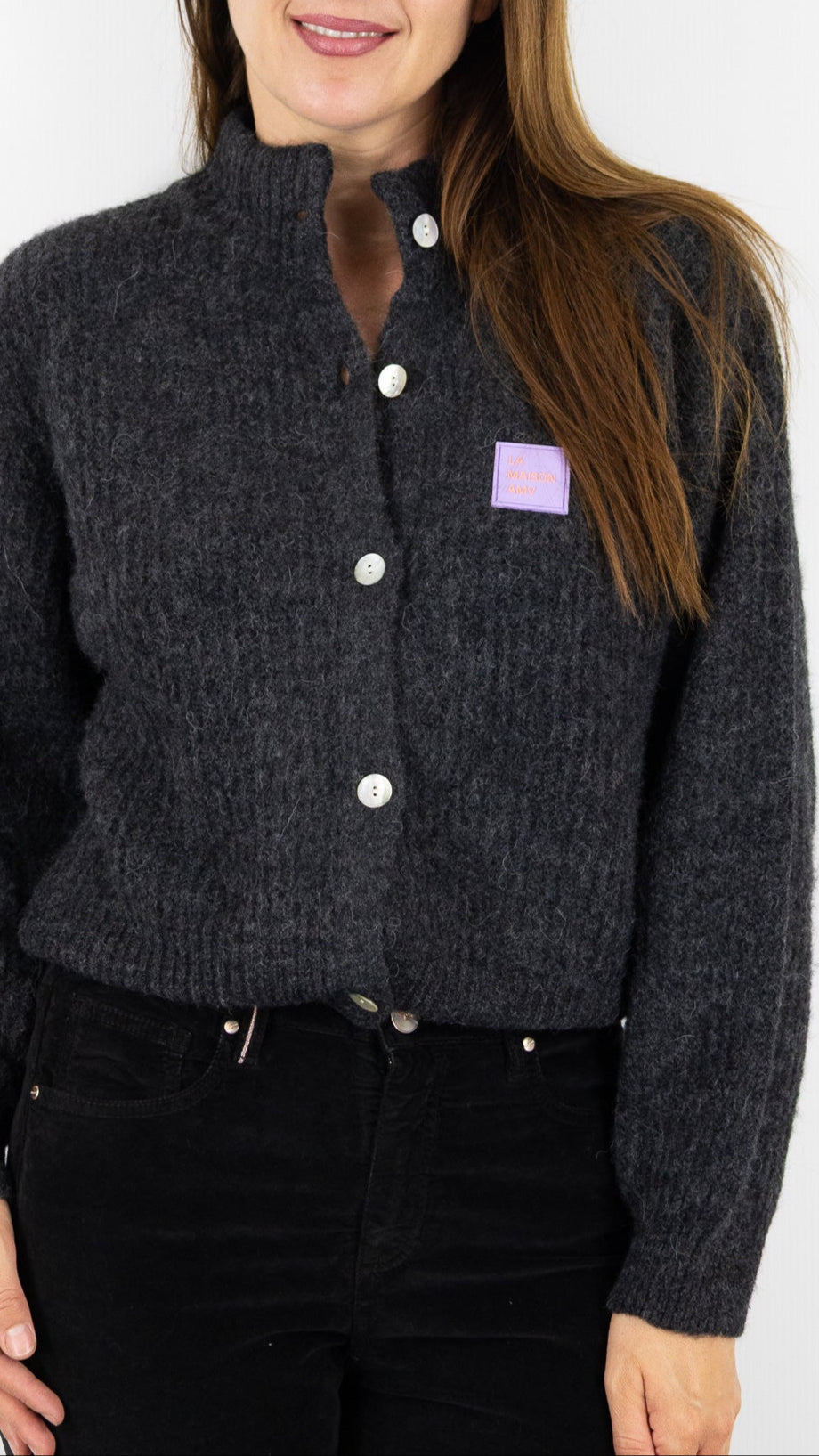 GILET COL MONTANT ANTRACITE AMERICAN VINTAGE EAST