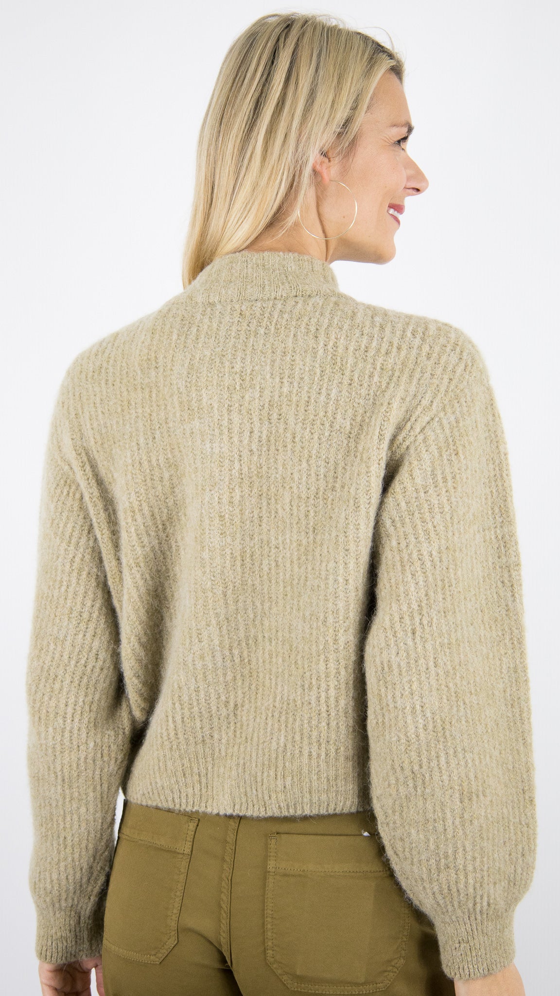 GILET COL MONTANT EN ALPAGA POUR FEMME AMERICAN VINTAGE EAST19N#COLOR_SABLE CHINE/BEIGE