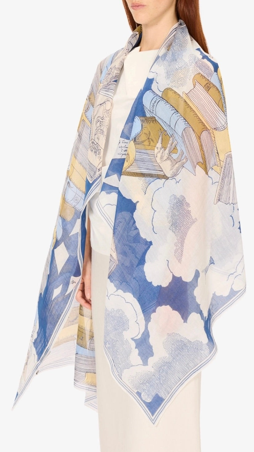 ECHARPE EN LAINE IMPRIMÉÉ INOUI EDITION EDITION#COLOR_NAVY/MARINE