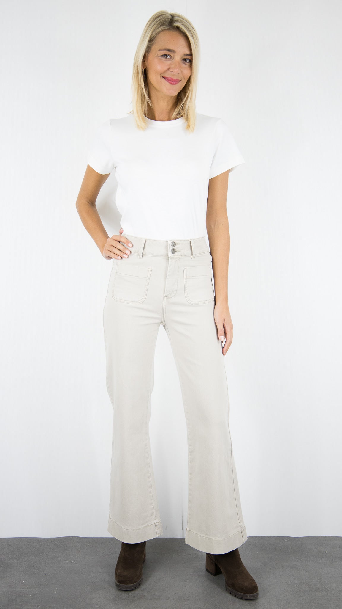JEANS FLARE POUR FEMME ORAIJE ELENETTE#COLOR_BEIGE