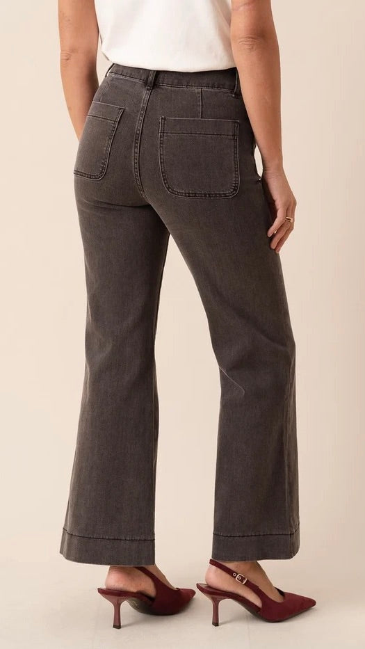 JEANS FLARE POUR FEMME EN COTON ELENETTE ORAIJE GRIS