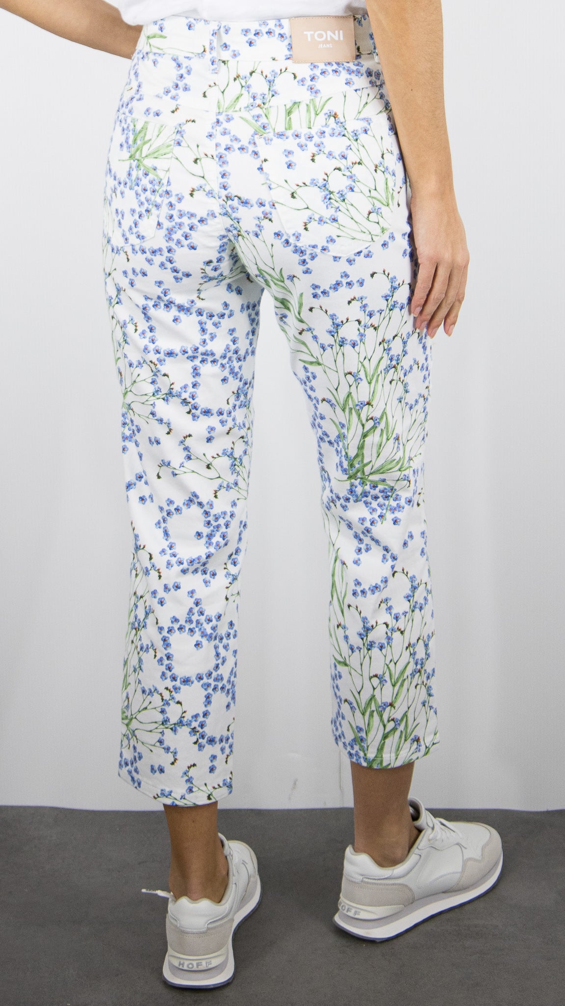 PANTALON FLEURI IMPRIME BLEU 7/8 POUR FEMME TONI 15-07/1306-3 ELLA