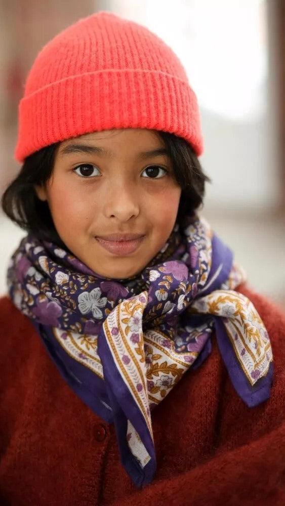 FOULARD IMPRIME FLEURI 100% COTON BELLEMME ELLIS#COLOR_CASSIS