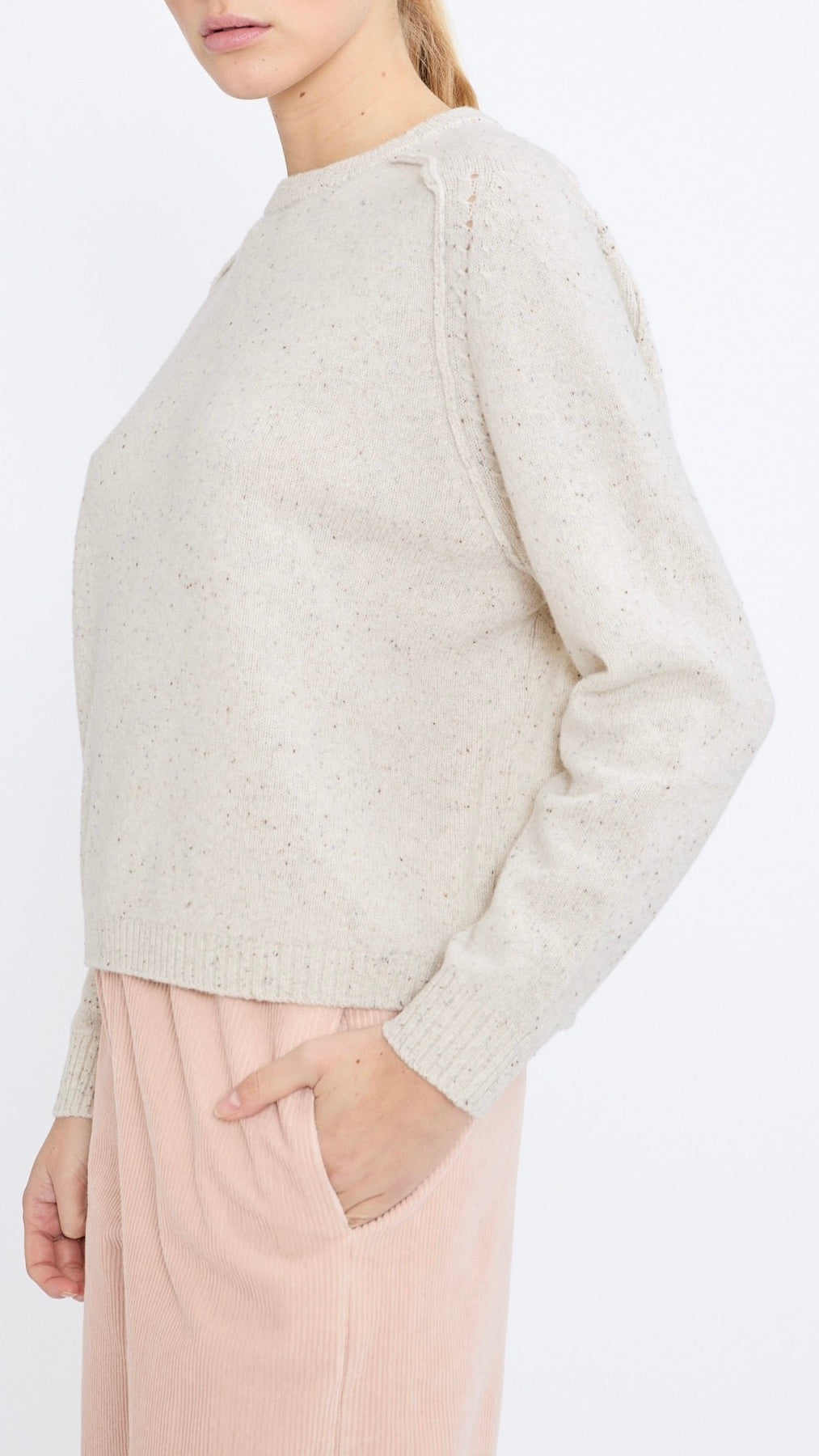 PULL EN LAINE AMPLE ECRU FEMME JEFF ELTON