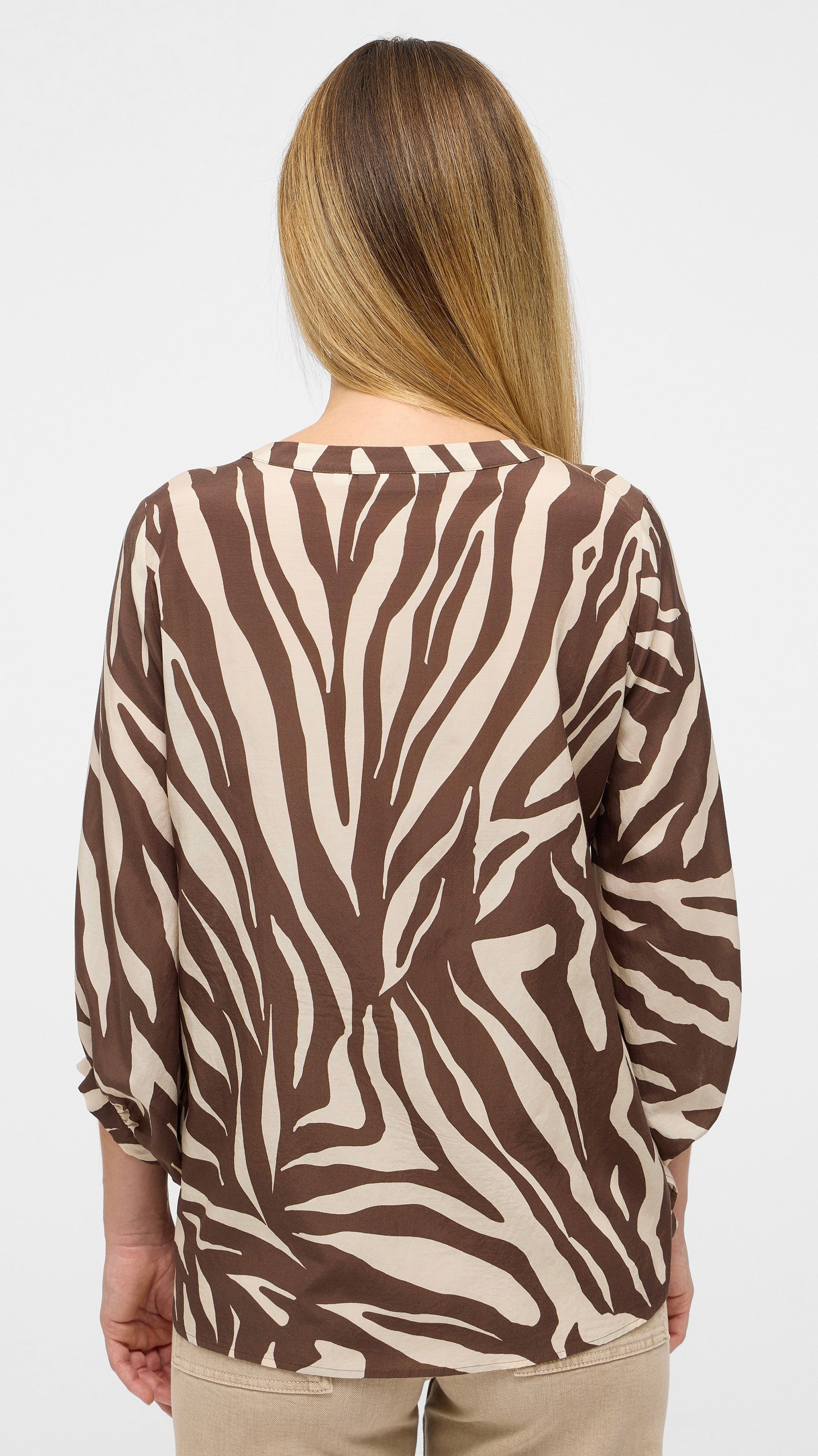 TUNIQUE FLUIDE ZEBRE MARRON ECRU ETERNA 7106 R435