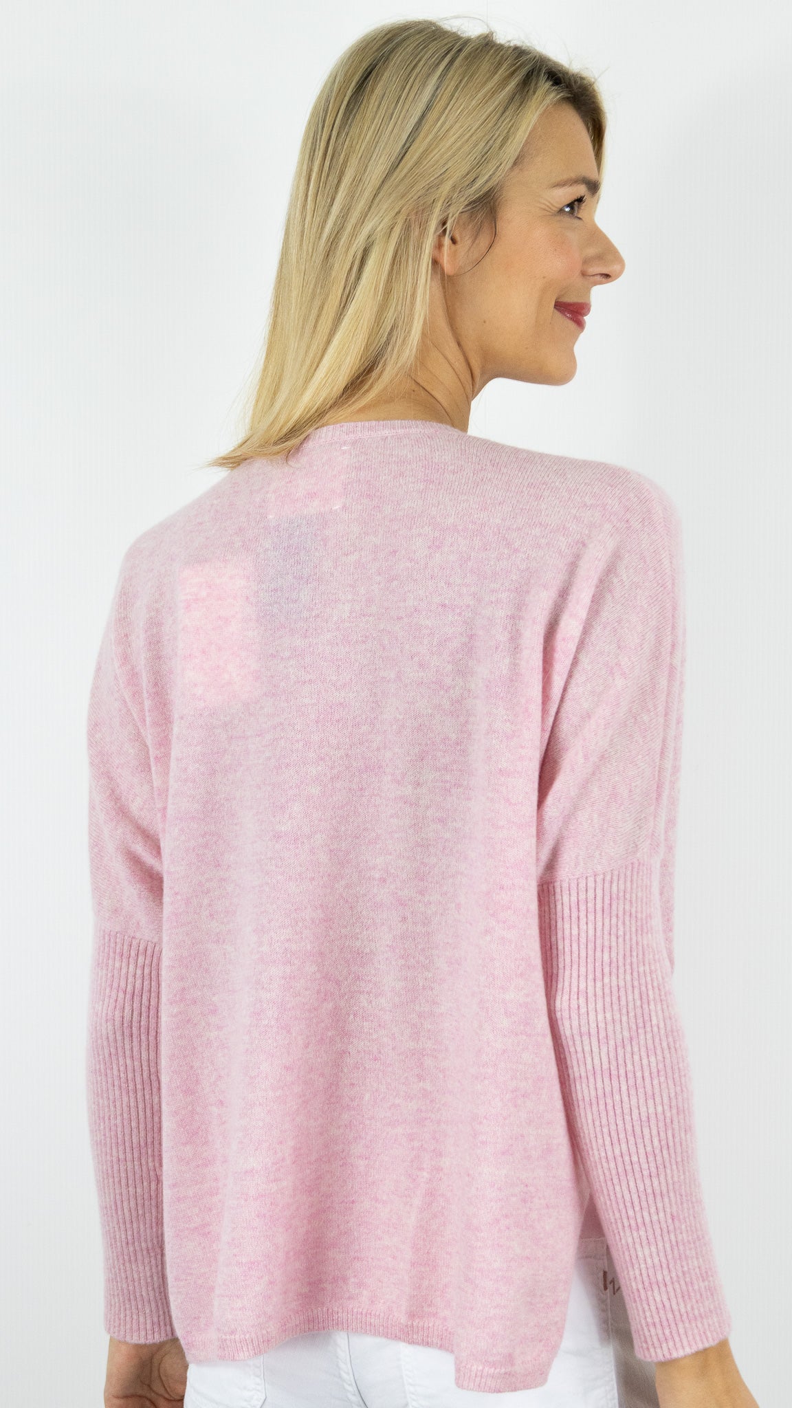 PULL AMPLE COL V EN CACHEMIRE NOT SHY FAUSTINE#COLOR_PIVOINE