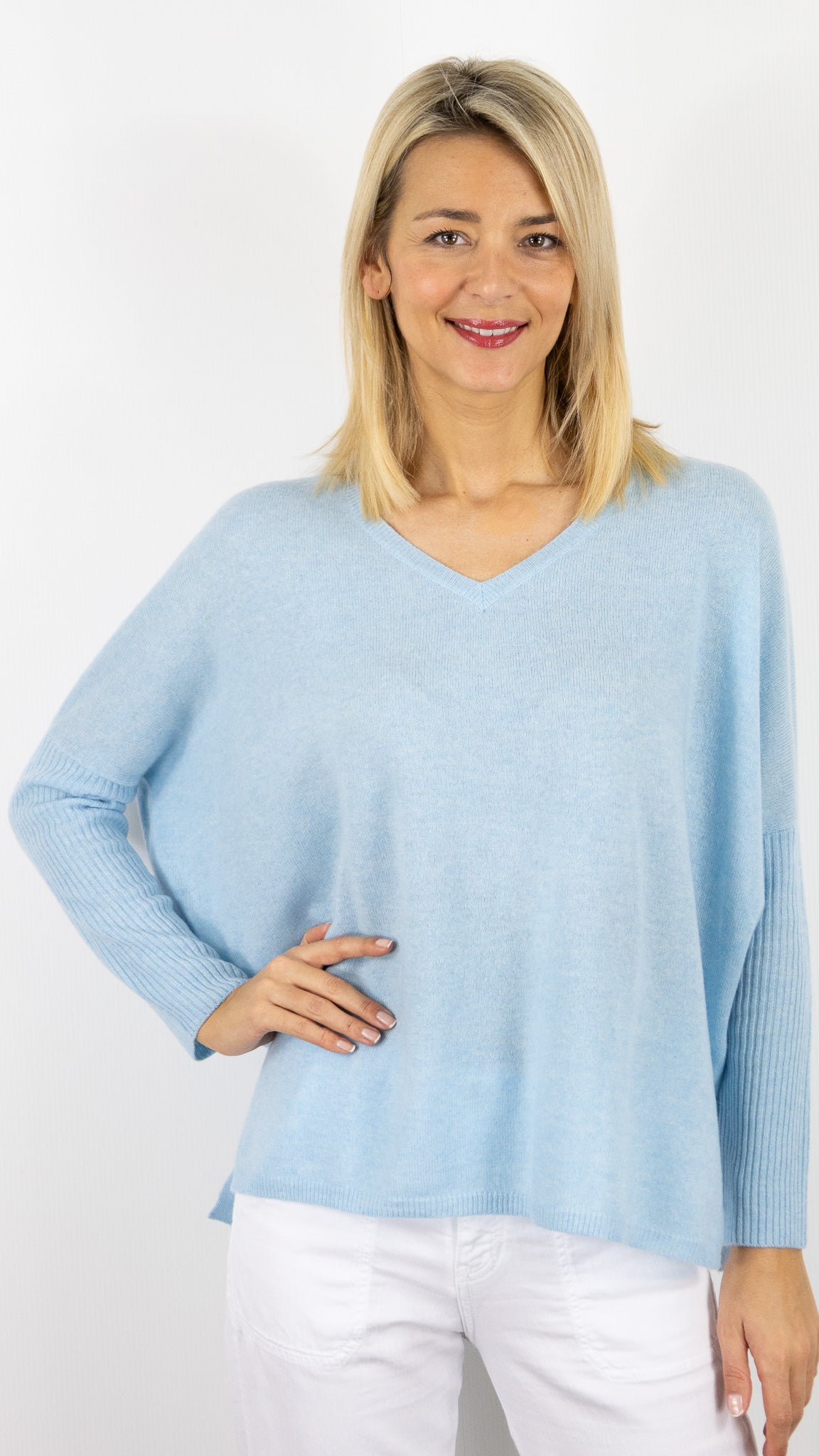 PULL AMPLE COL V EN CACHEMIRE NOT SHY FAUSTINE#COLOR_MISTRAL/CIEL