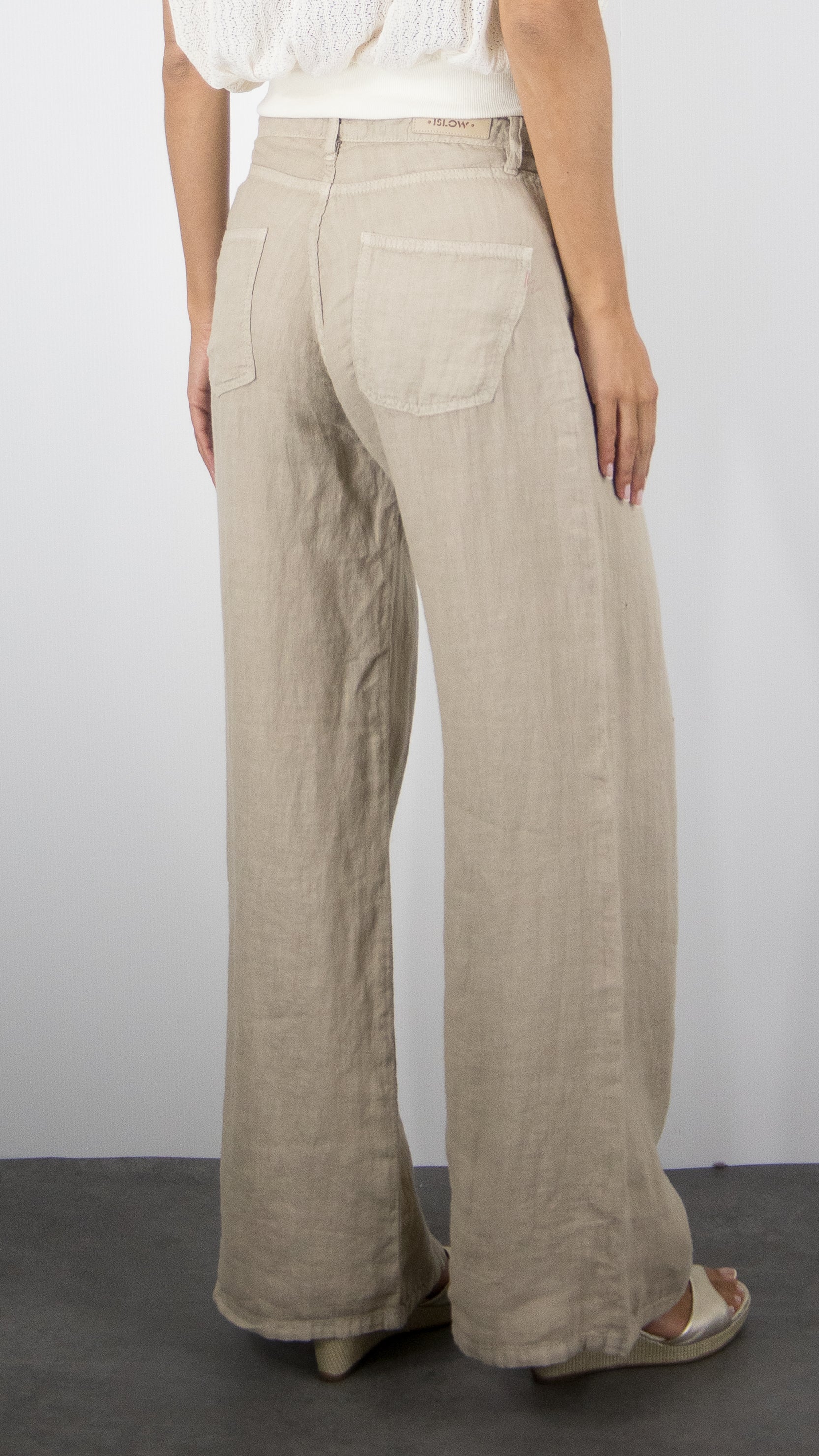 PANTALON LARGE EN LIN POUR FEMME BEIGE ISLOW FELICITY LIN SAUVAGE