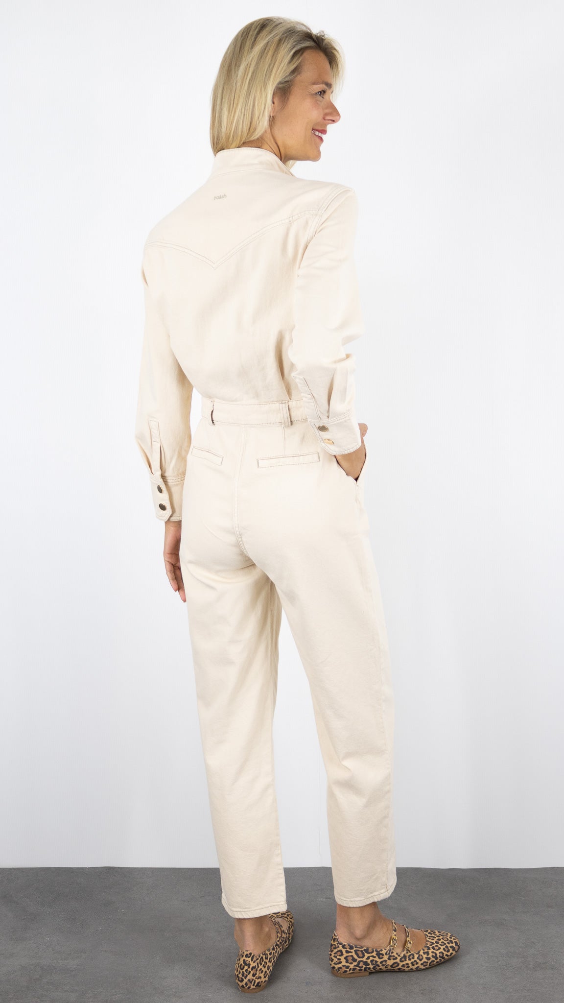 COMBINAISON PANTALON EN COTON ECRU BEIGE BA&SH FITA
