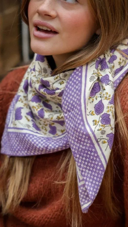 FOULARD IMPRIME EN COTON BELLEMME AVILA #color_guimauve