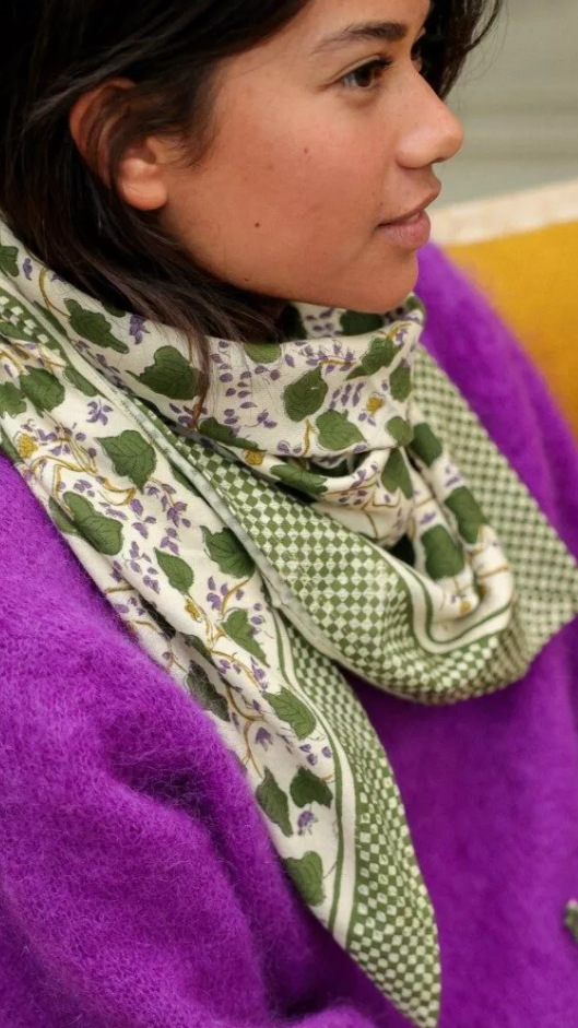 FOULARD IMPRIME EN COTON BELLEMME AVILA #color_matcha