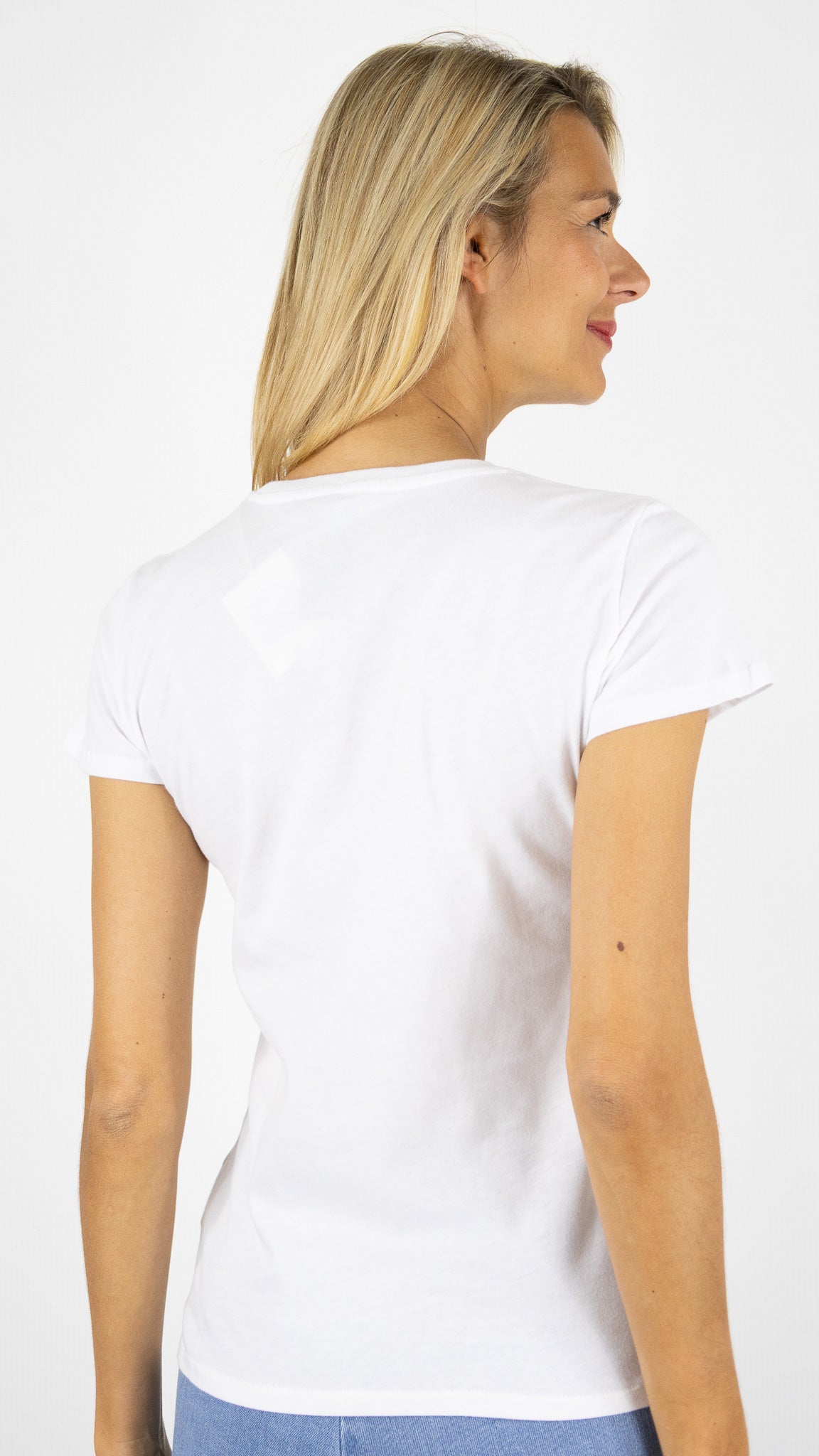 TEE SHIRT COL ROND EN COTON FTS018 M007 BLANC#COLOR_001/BLANC