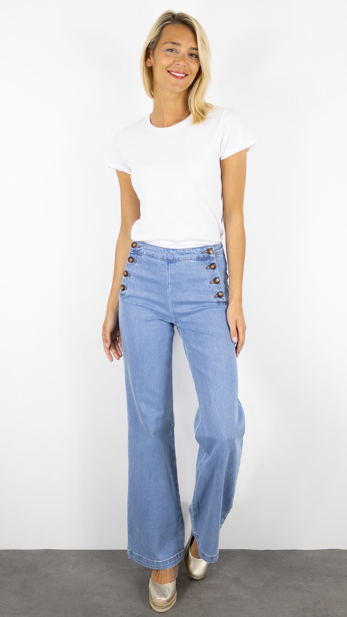 TEE SHIRT COL ROND EN COTON FTS018 M007 BLANC#COLOR_001/BLANC