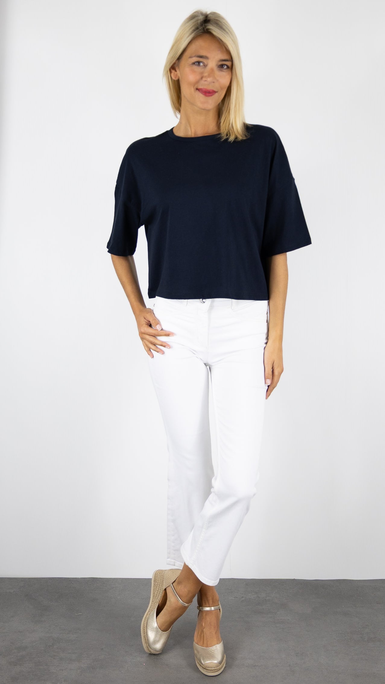 TEE-SHIRT OVERSIZE MANCHES COURTES MAJESTIC FILATURES FTS981/M392#COLOR_003/MARINE