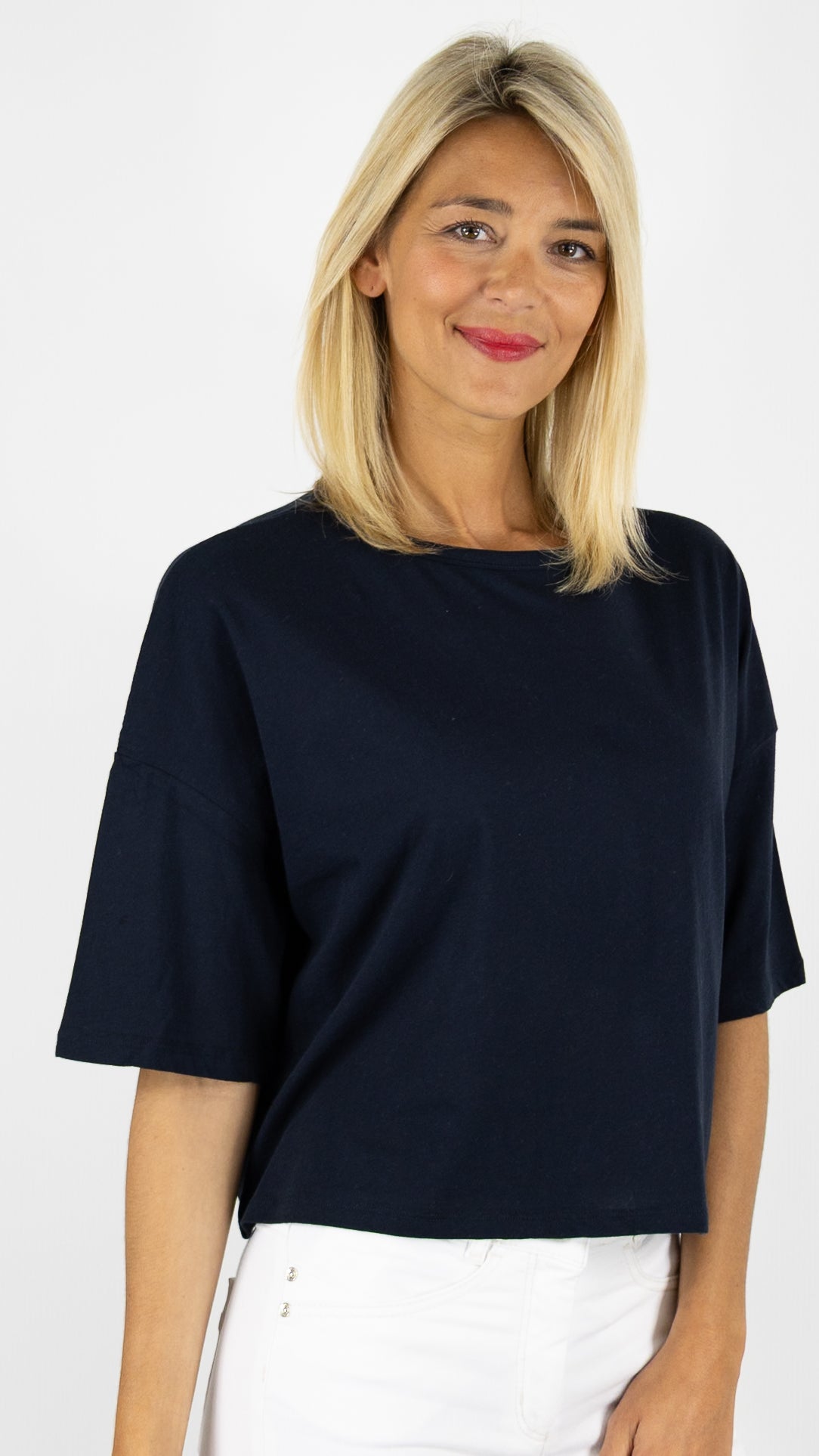 TEE-SHIRT OVERSIZE MANCHES COURTES MAJESTIC FILATURES FTS981/M392#COLOR_003/MARINE